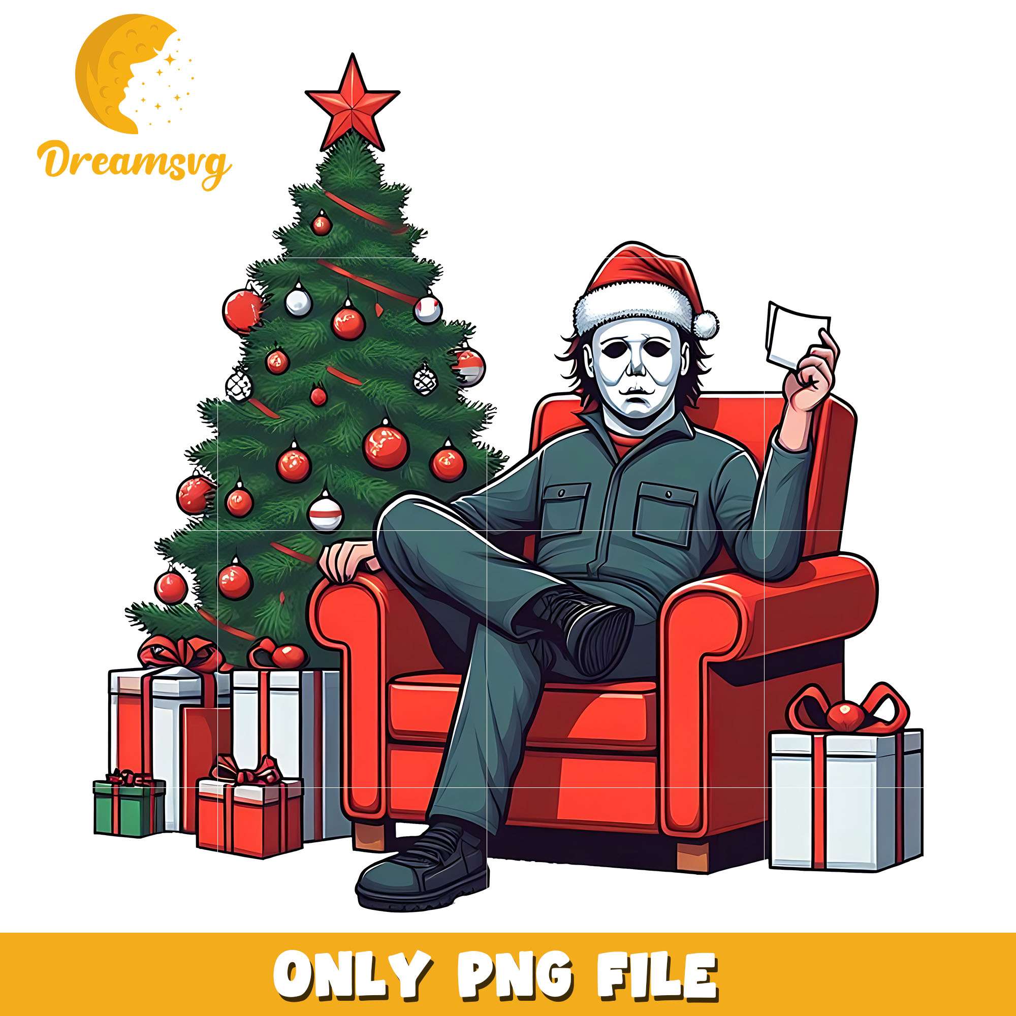 Michael Myers and christmas tree png, christmas day png, christmas png