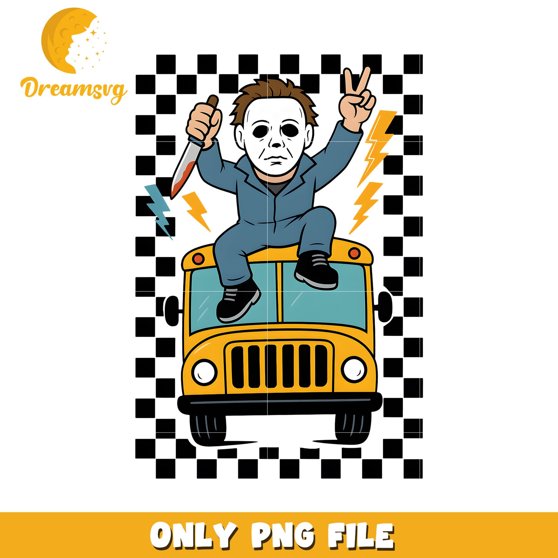Michael in the car png, halloween times png, spirit halloween png