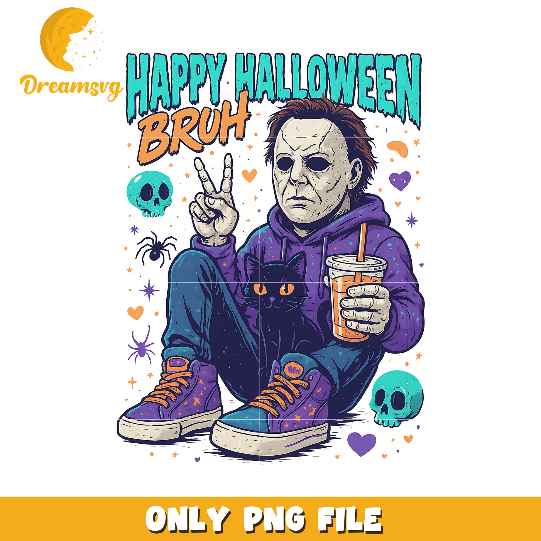 Michael myers happy halloween png, spooky halloween png, trick or treat png