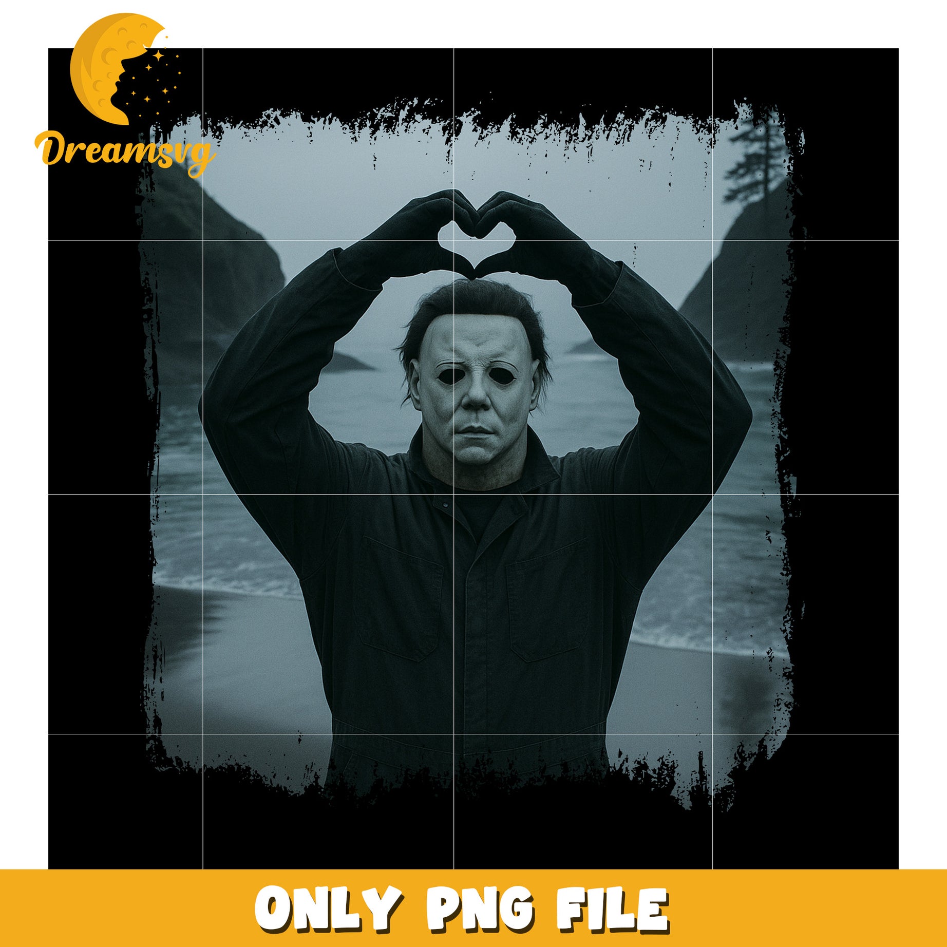 Michael myers horror png, halloween slasher design png, creepy mask art png
