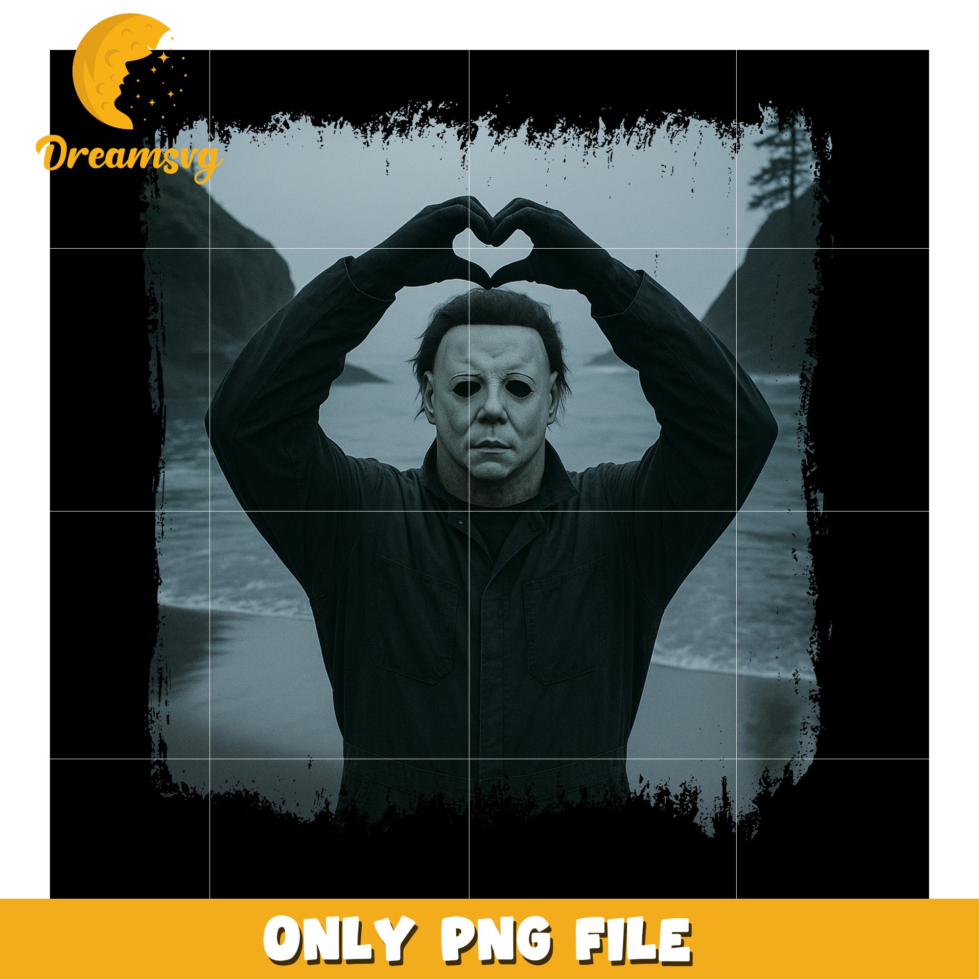 Michael myers horror png, halloween slasher design png, creepy mask art png