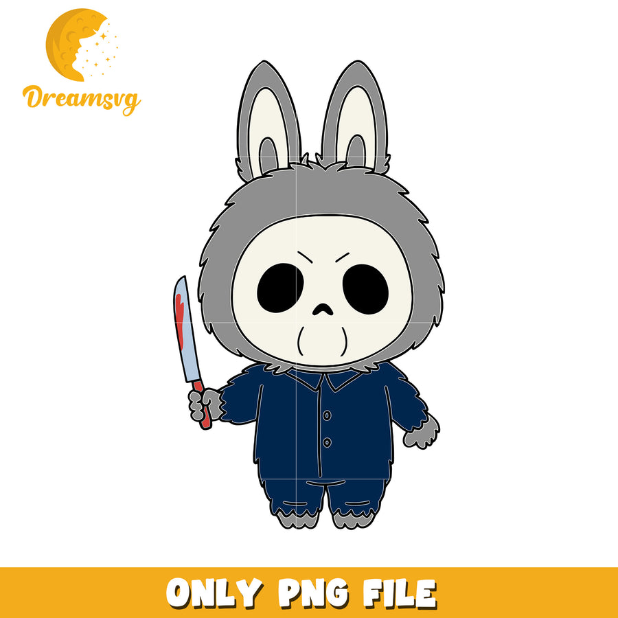 Michael myers png, popmart labubu​ png, ​horror movie characters png