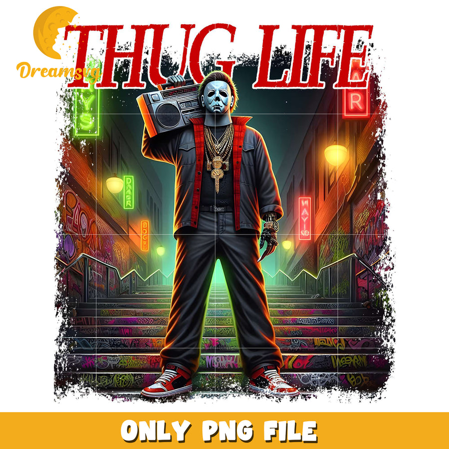 Michael myers thug life png, spooky autumn​ png, trick or treat png