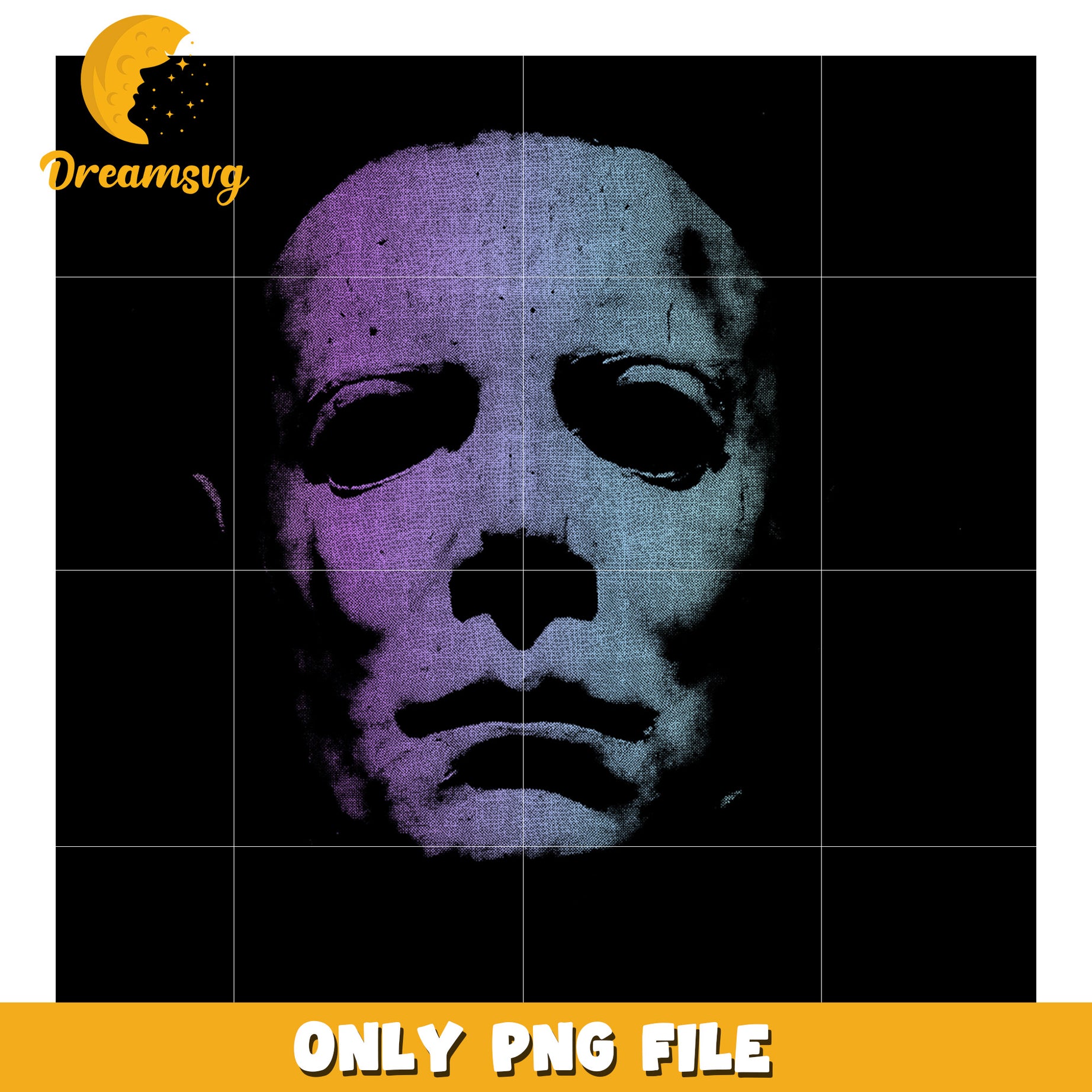 Michael neon png, glowing myers design png, halloween horror light png