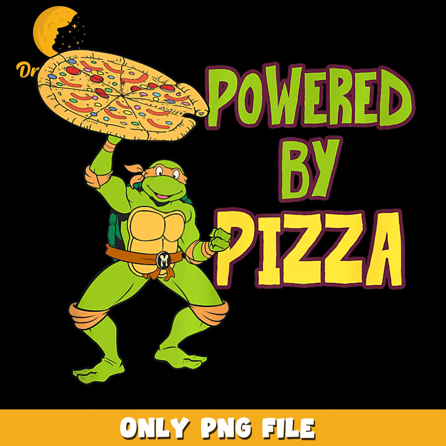 Michelangelo Powered By Pizza TMNT PNG, Ninja Turtles, Kids PNG