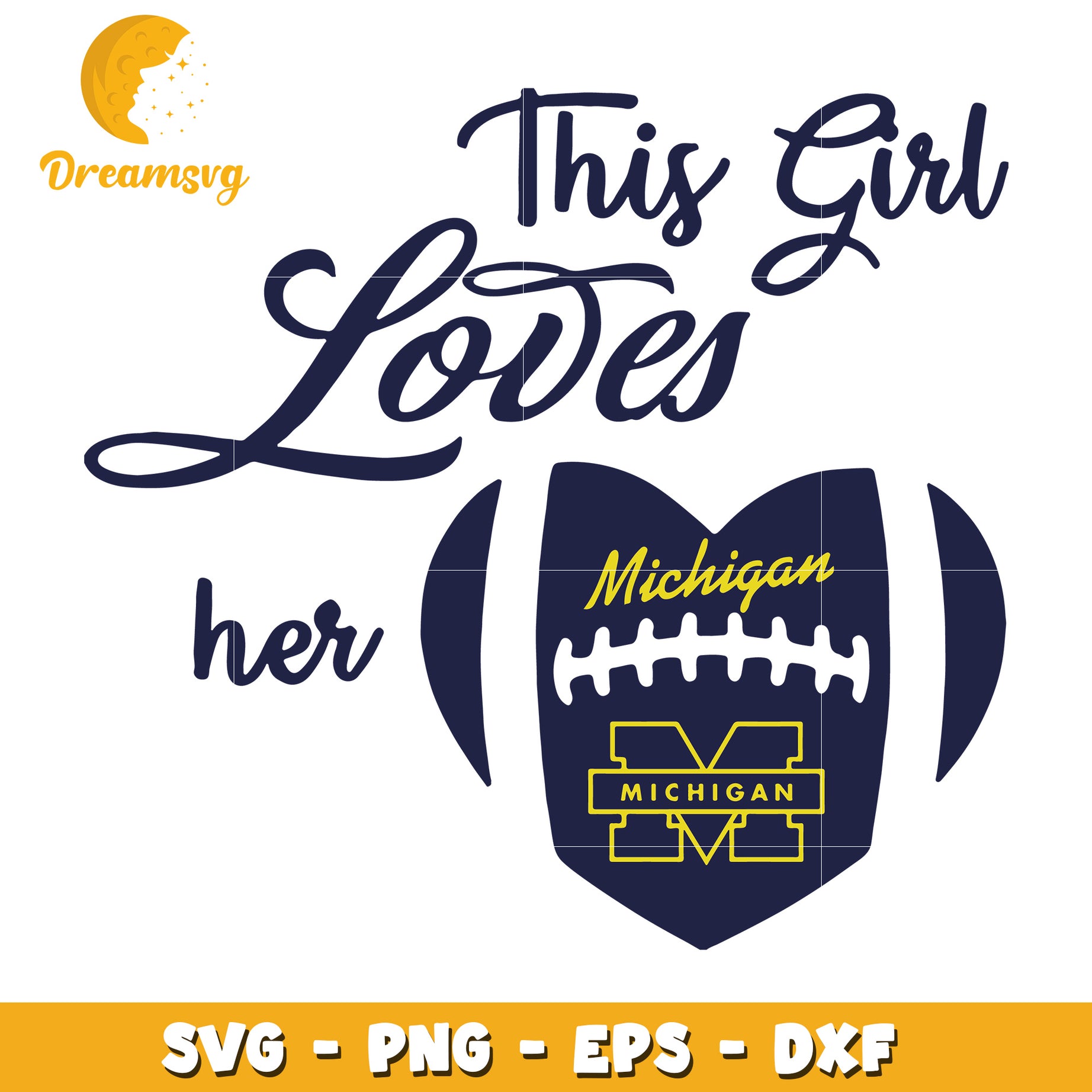 Michigan Football Girl SVG Cut File