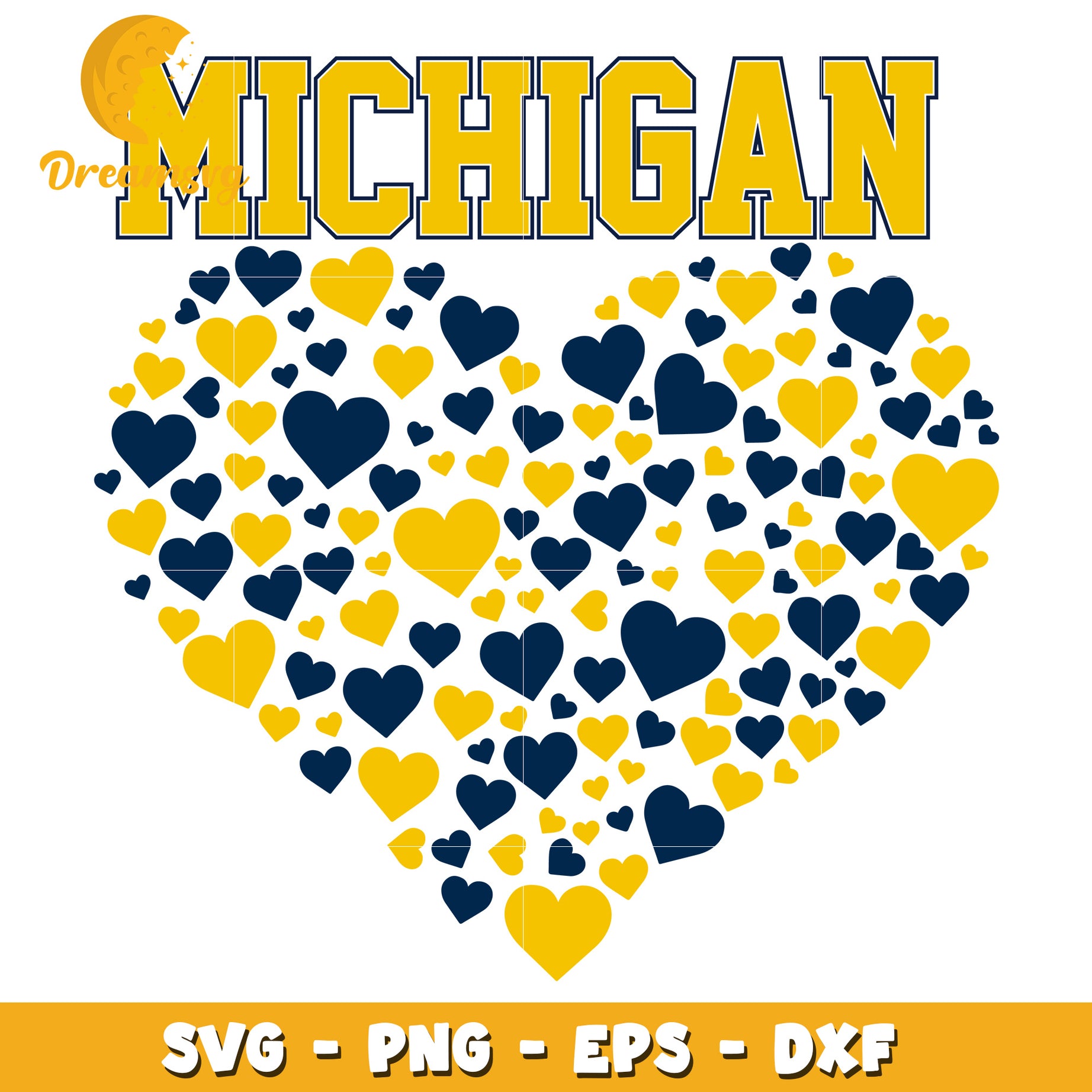 Michigan Heart SVG PNG EPS DXF