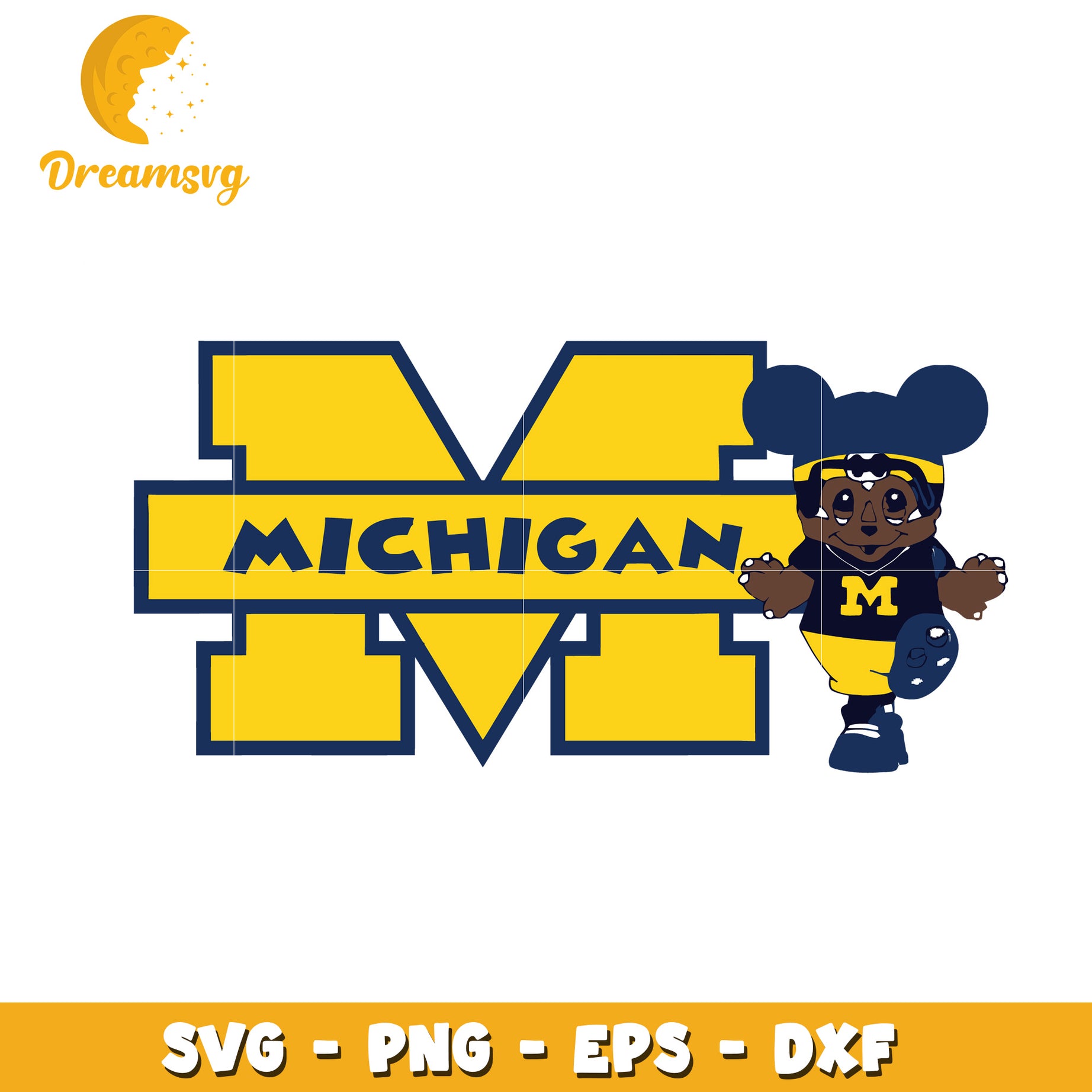 Michigan Mickey Mouse SVG PNG EPS DXF