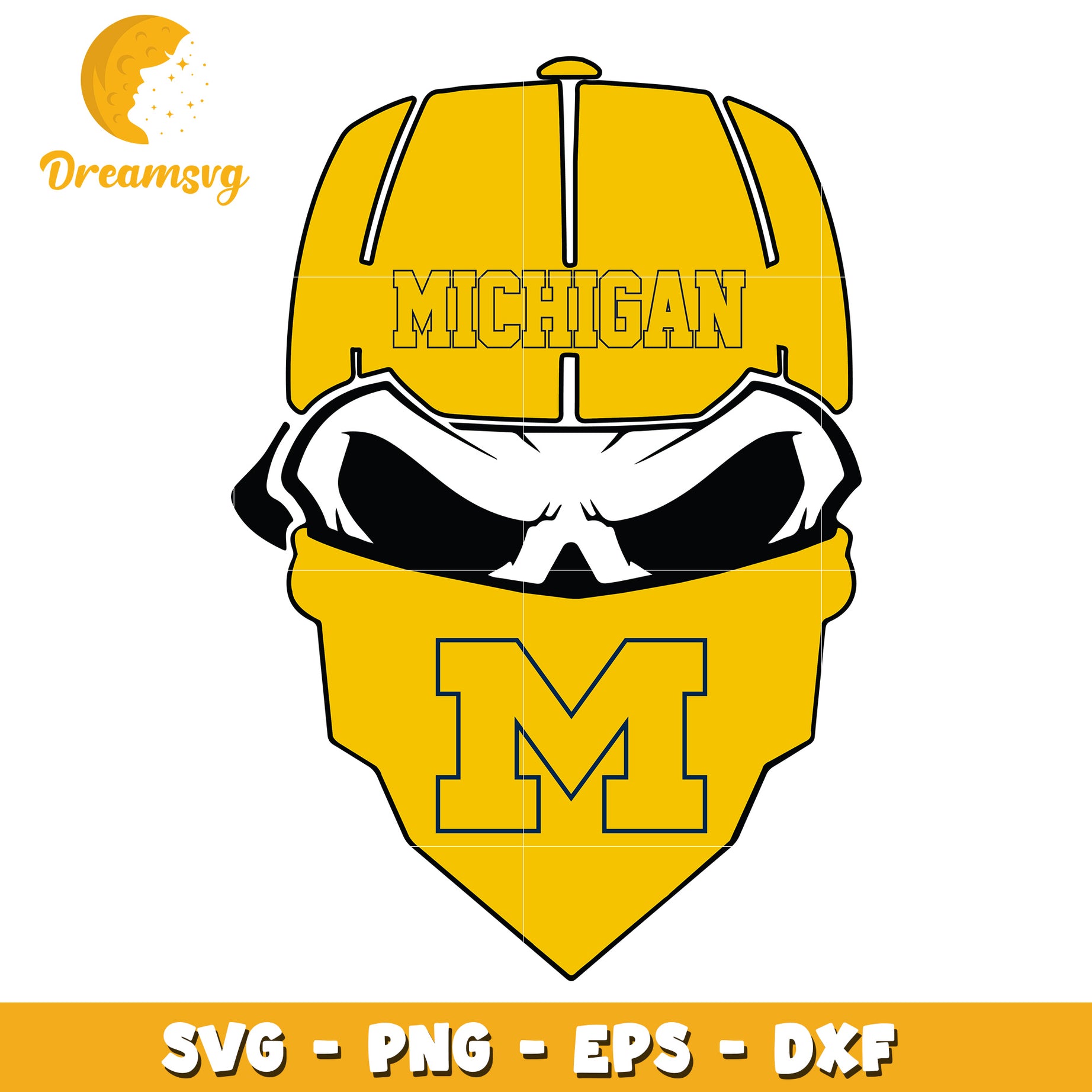 Michigan Skull SVG Cut File