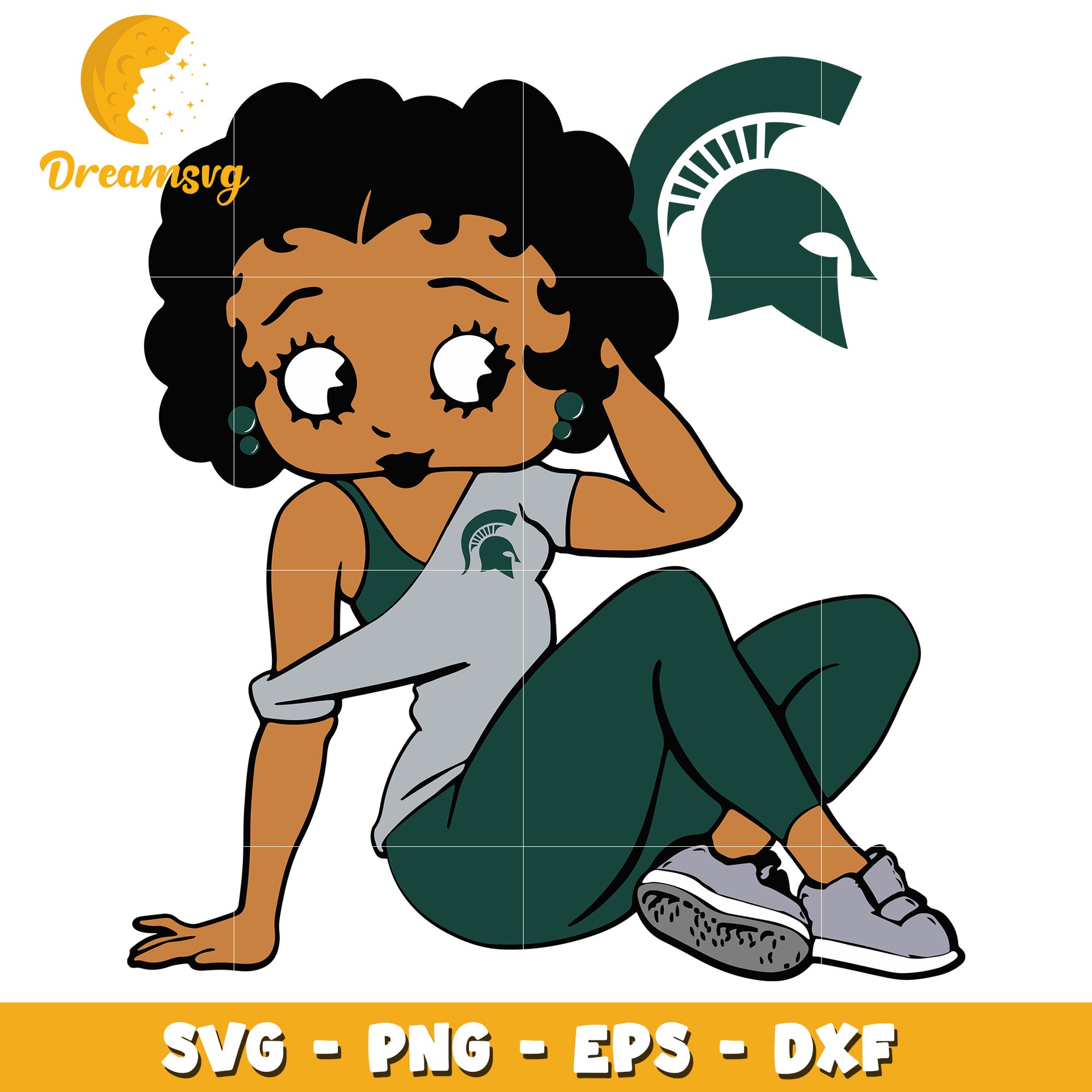 Michigan State Betty Boop SVG PNG EPS DXF