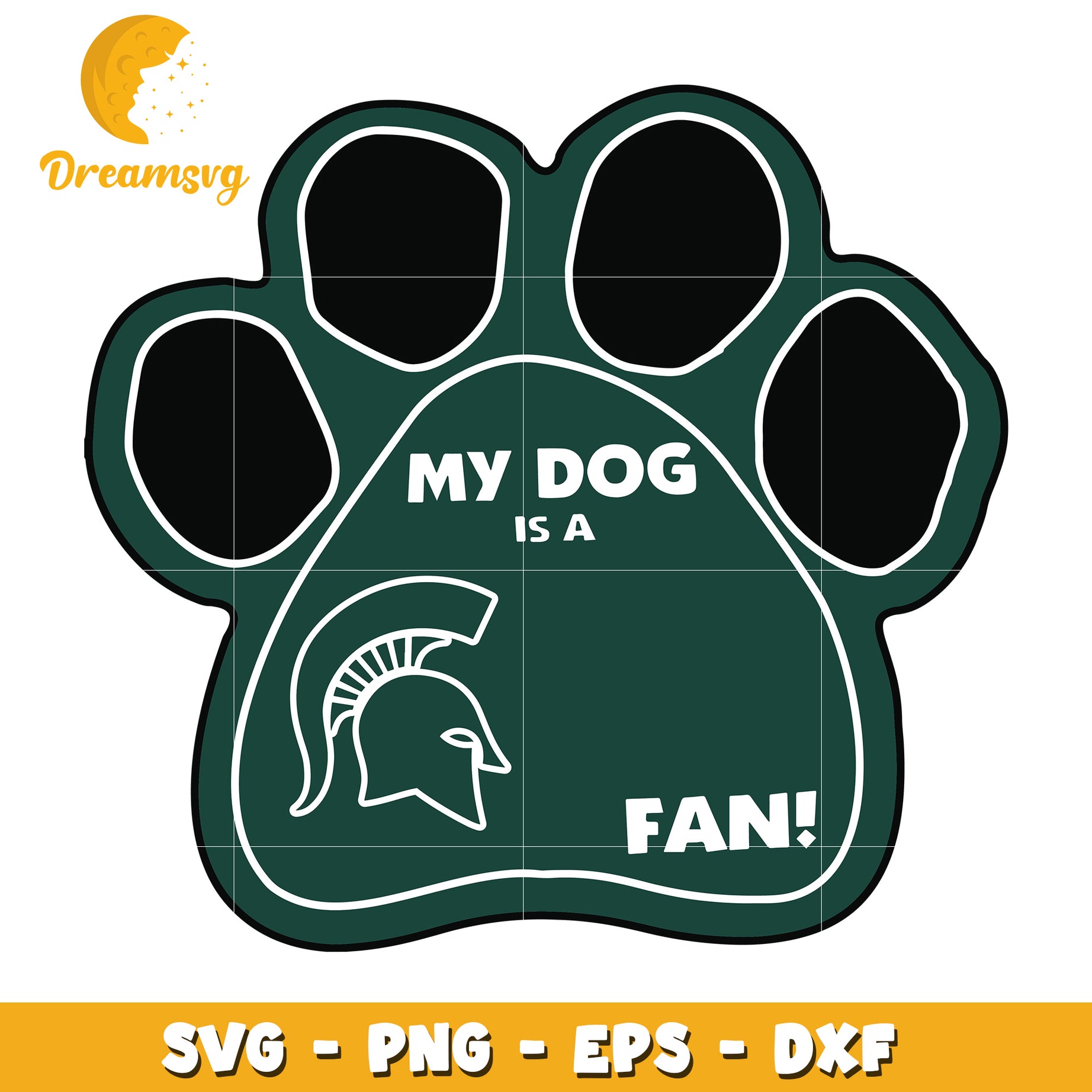 Michigan State Dog Paw Print SVG