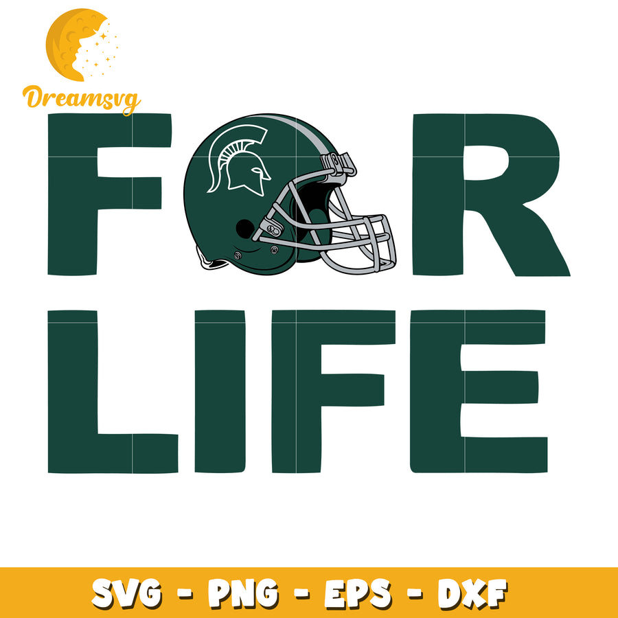 Michigan State Football For Life SVG