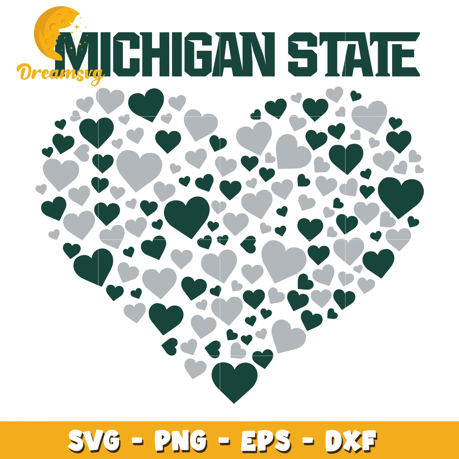 Michigan State Heart Design SVG File for Creative Projects