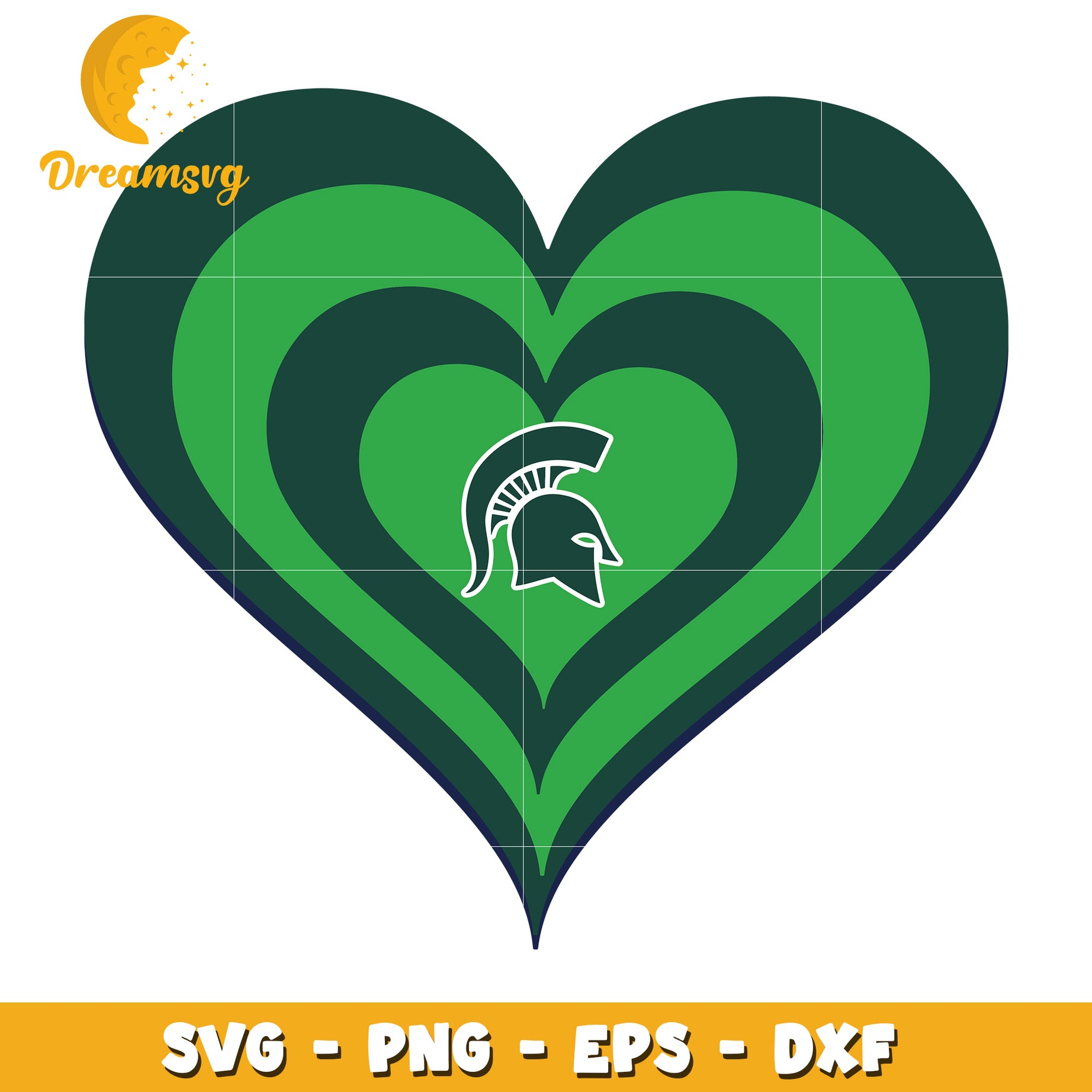 Michigan State Heart SVG PNG EPS DXF