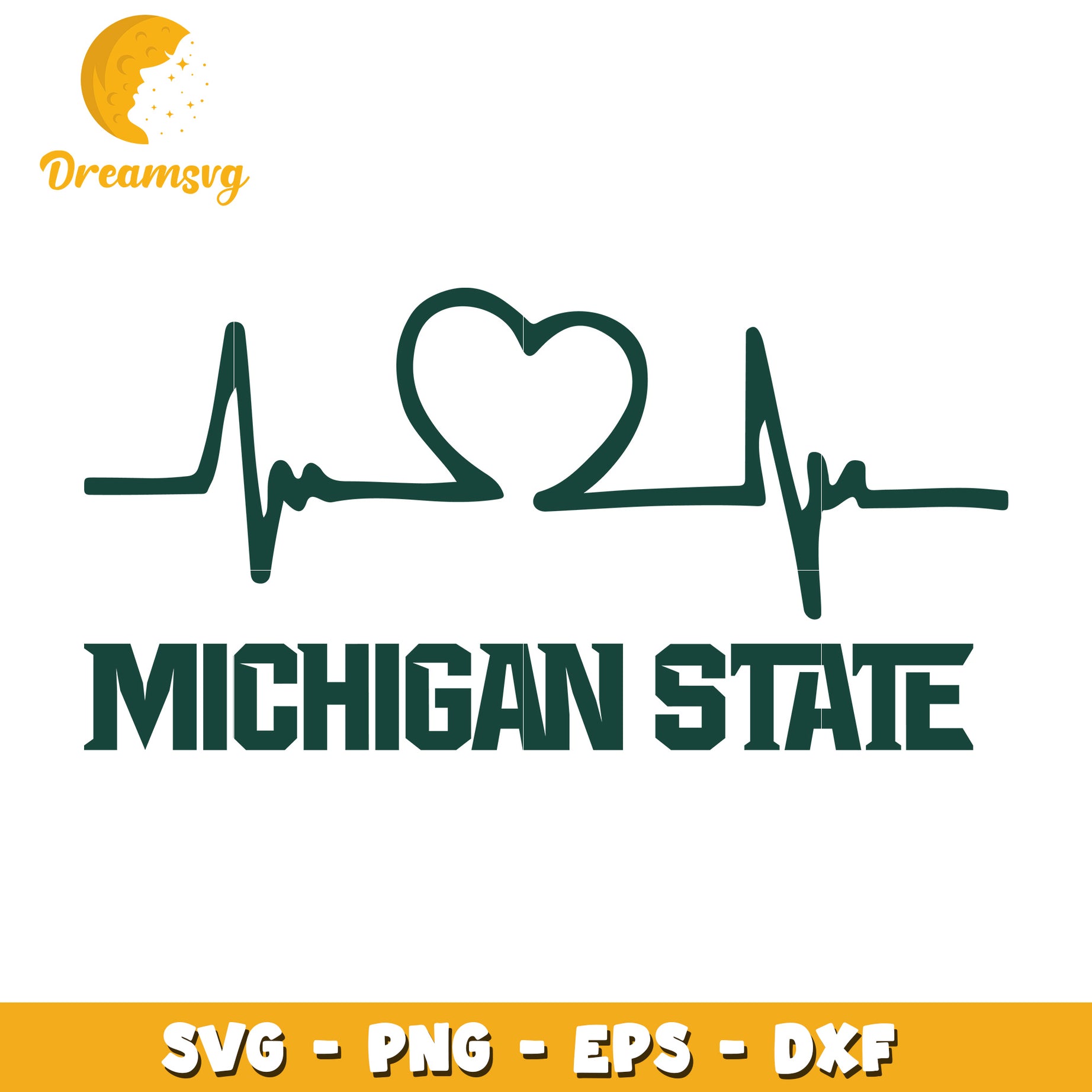 Michigan State Heartbeat SVG Cut File