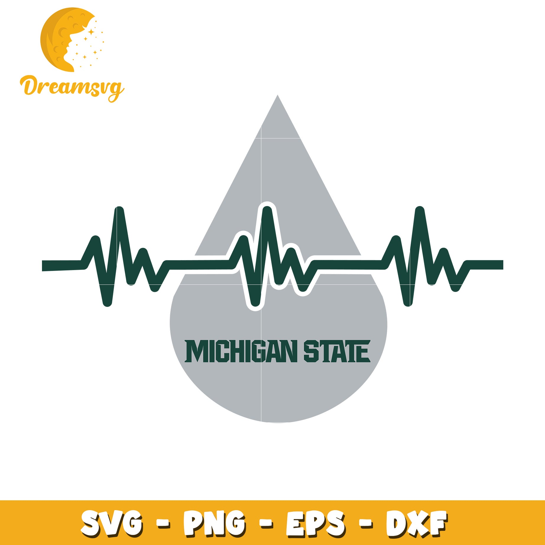 Michigan State Heartbeat SVG Design for Crafts and Printing