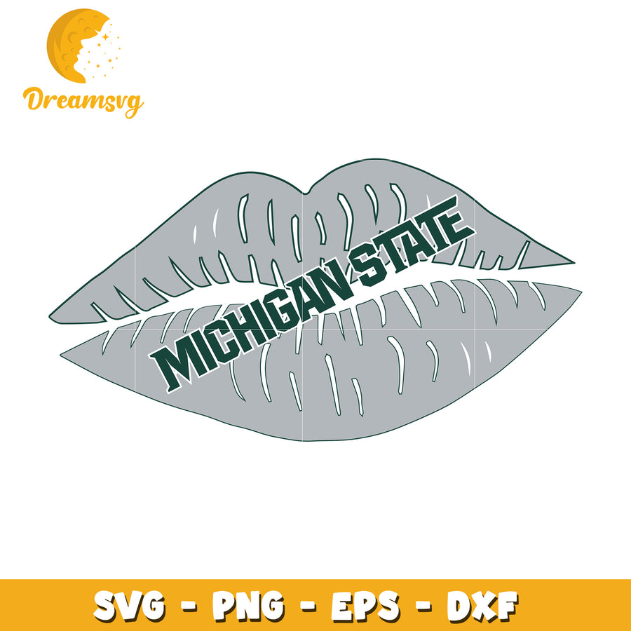 Michigan State Lips SVG Cut File