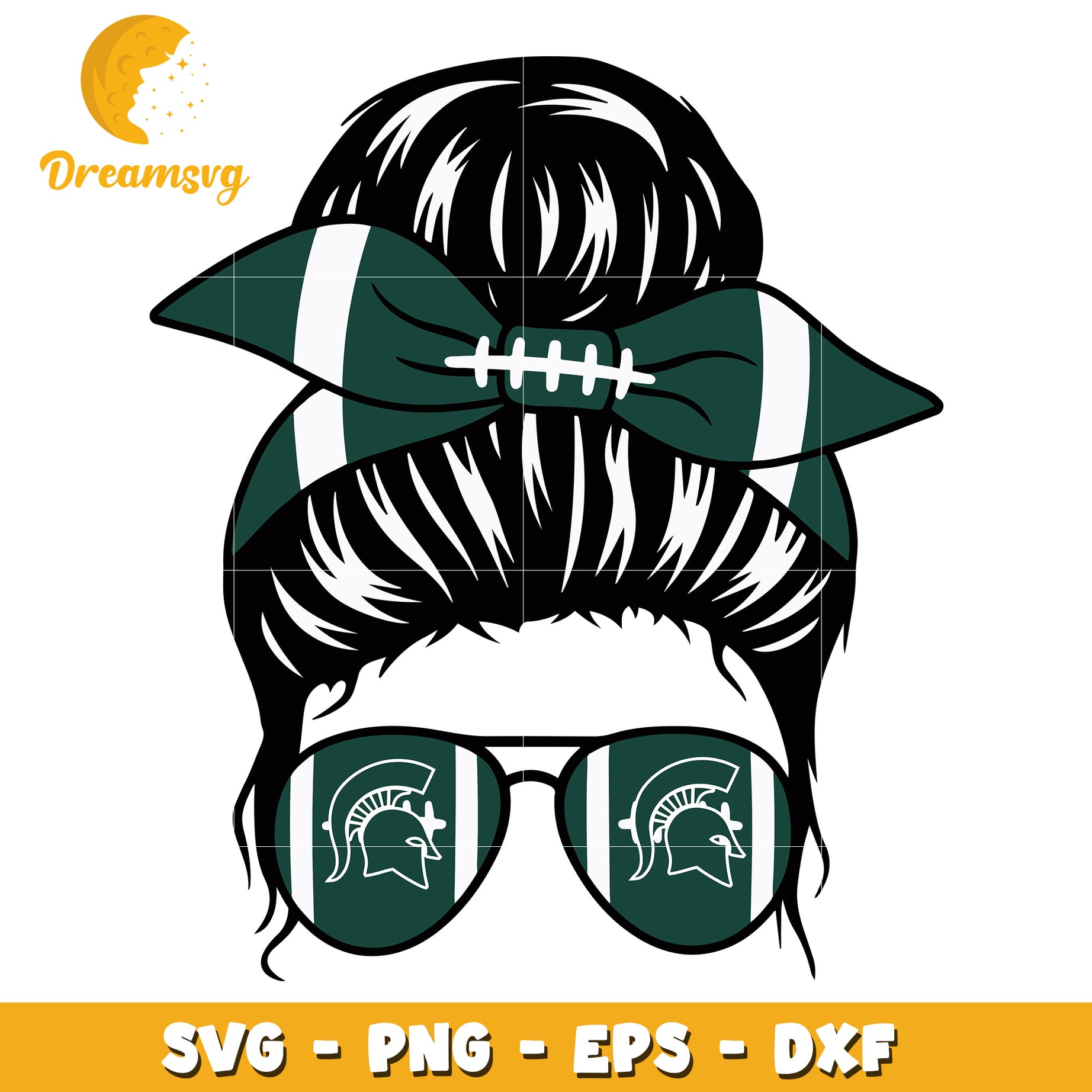 Michigan State Messy Bun SVG Cut File