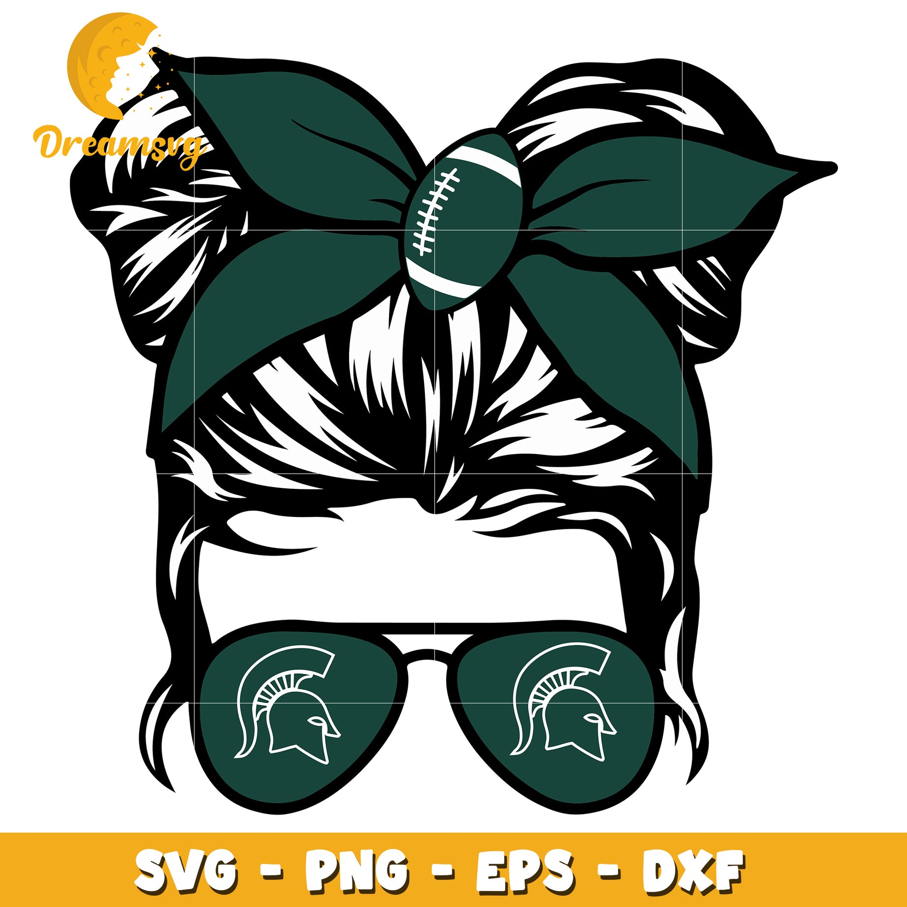 Michigan State Messy Bun SVG PNG EPS DXF