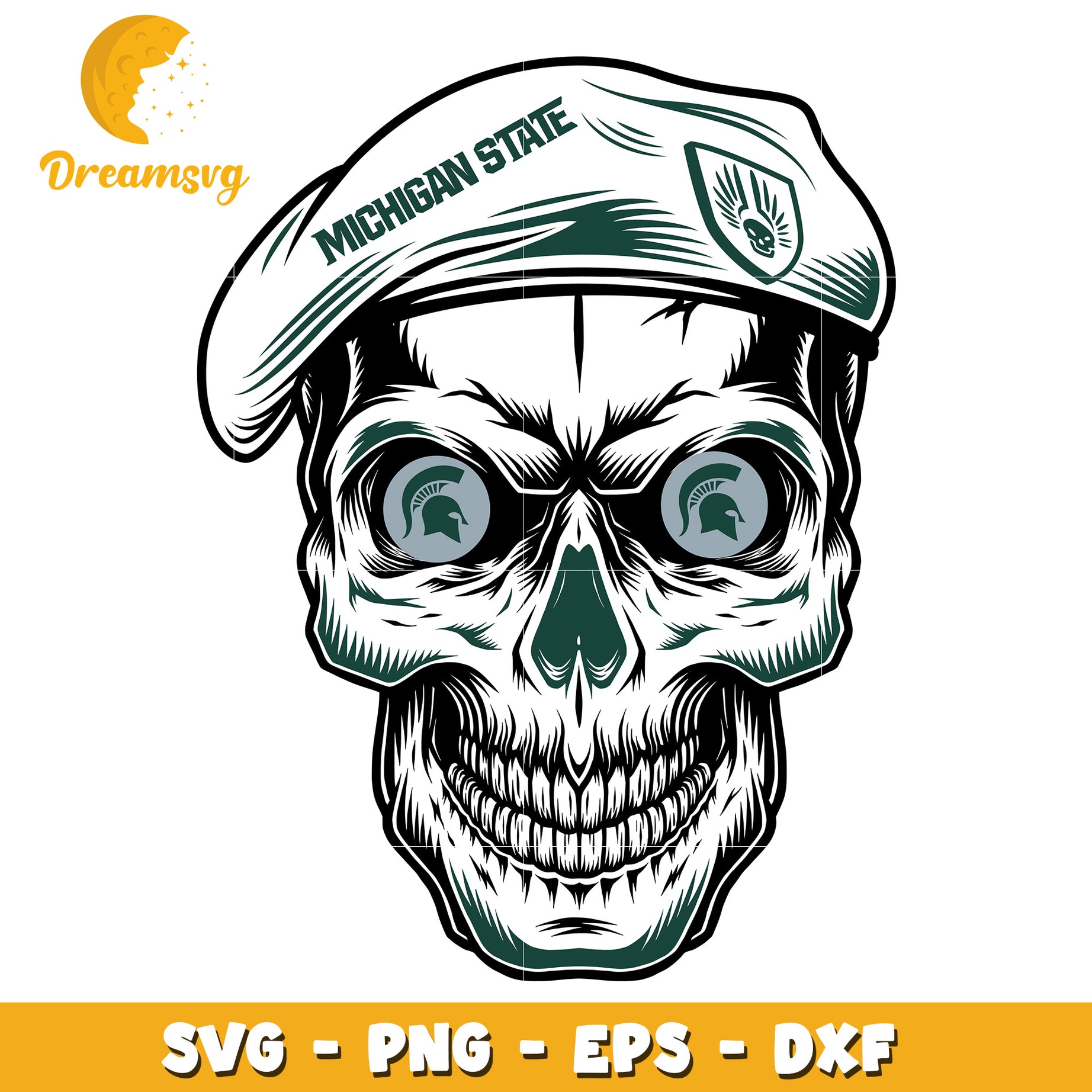 Michigan State Skull SVG PNG EPS DXF