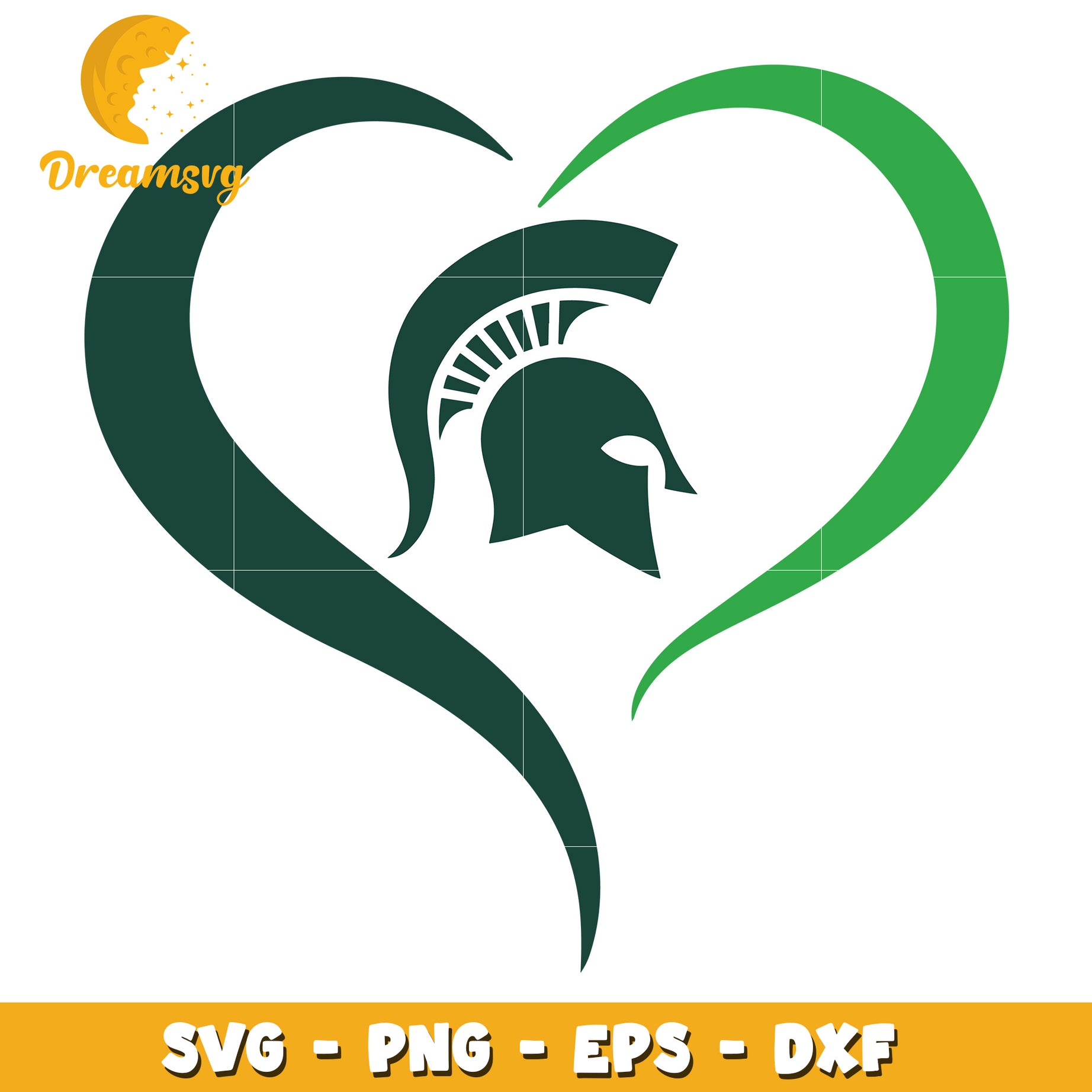 Michigan State Spartan Heart SVG PNG EPS DXF