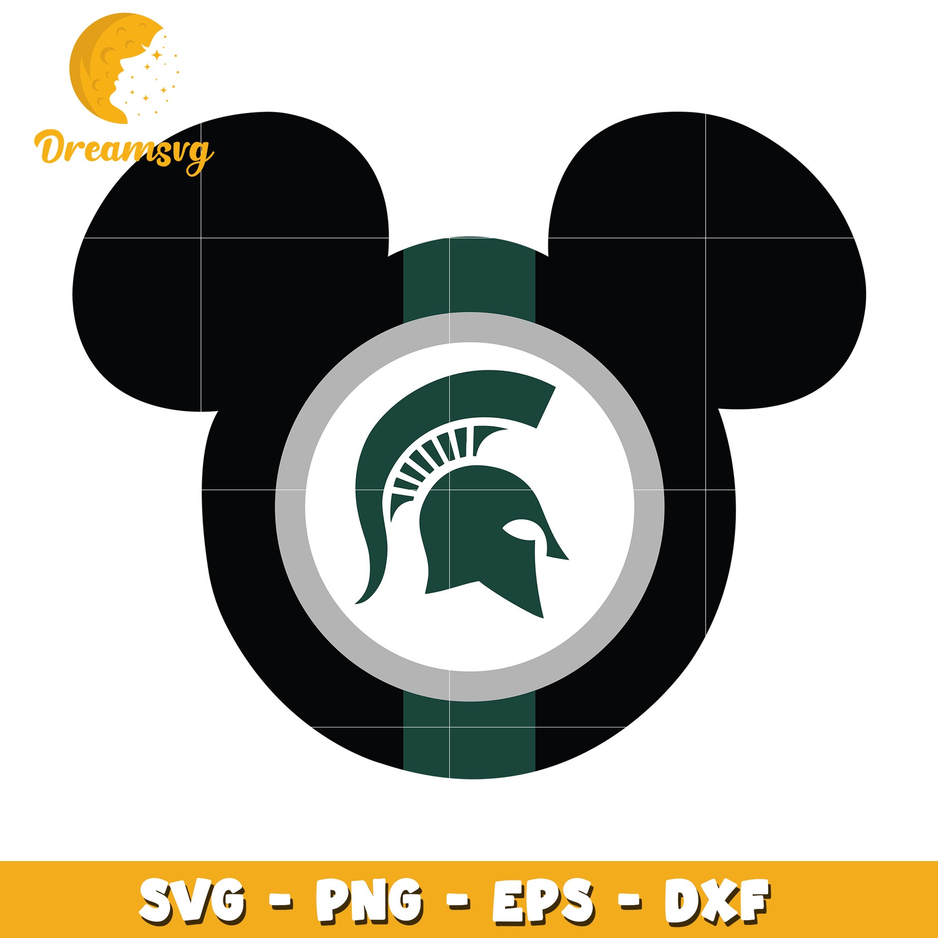 Michigan State Spartan Mickey SVG PNG EPS DXF