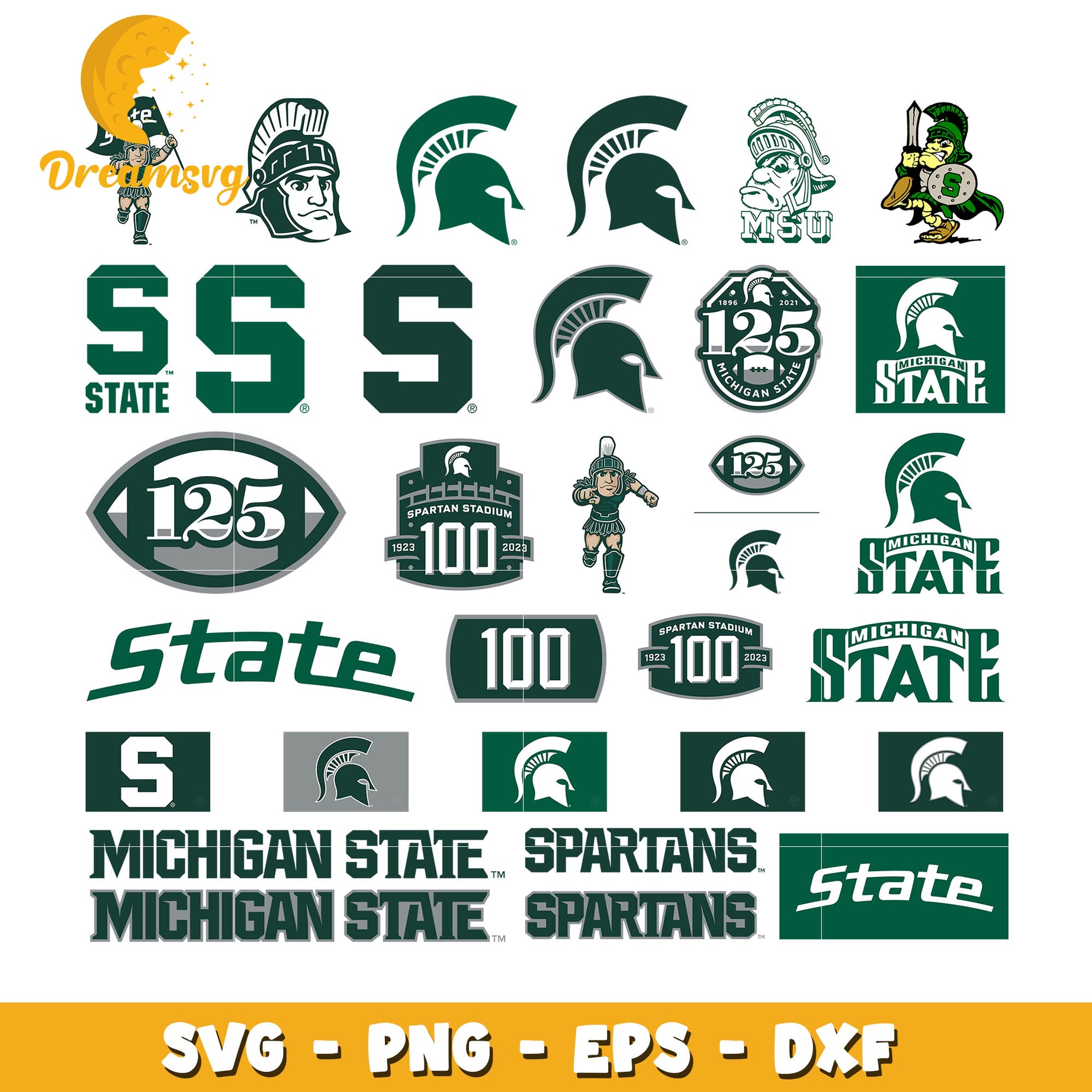 Michigan state spartans logo ncaa bundle svg, Michigan state spartans​ svg