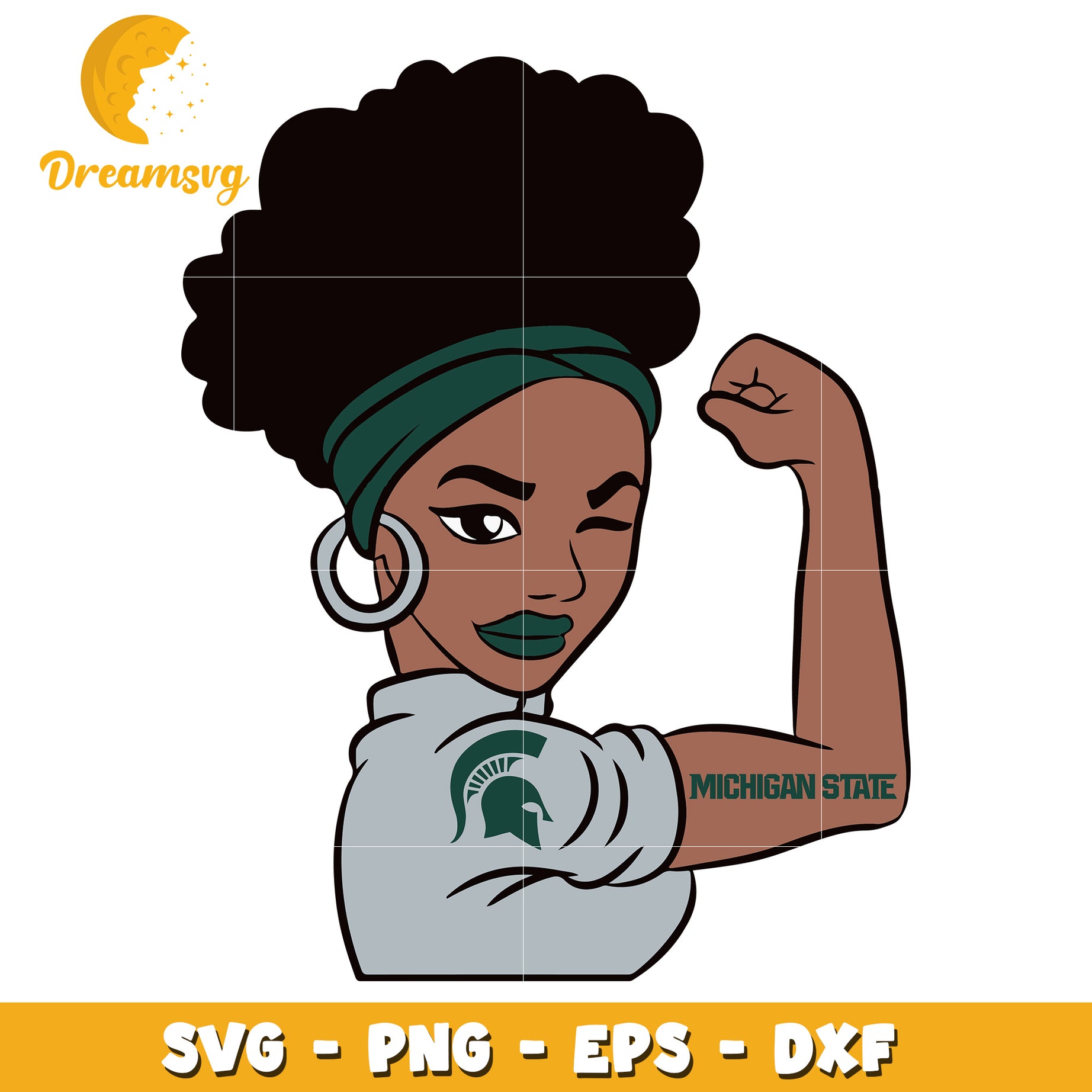 Michigan State Strong Woman SVG PNG EPS DXF