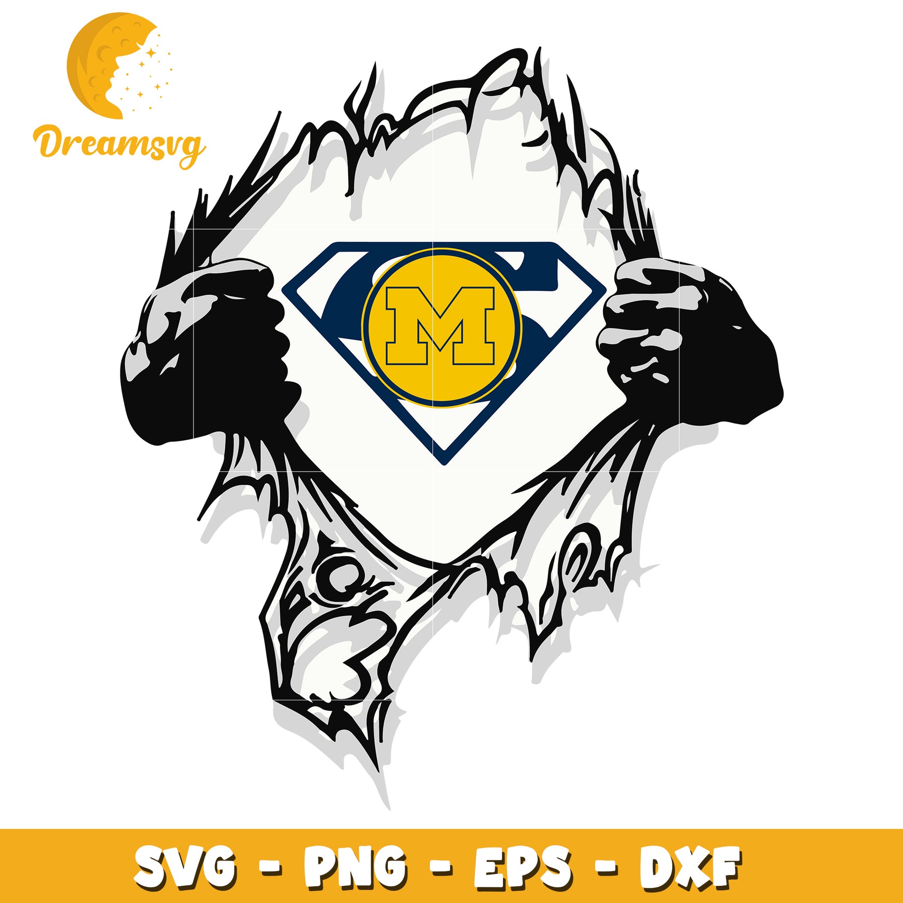 Michigan Superhero SVG PNG EPS DXF