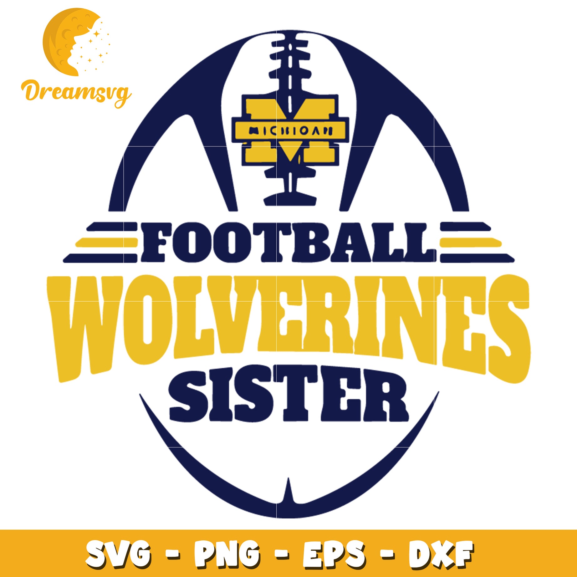 Michigan Wolverines Football Sister SVG