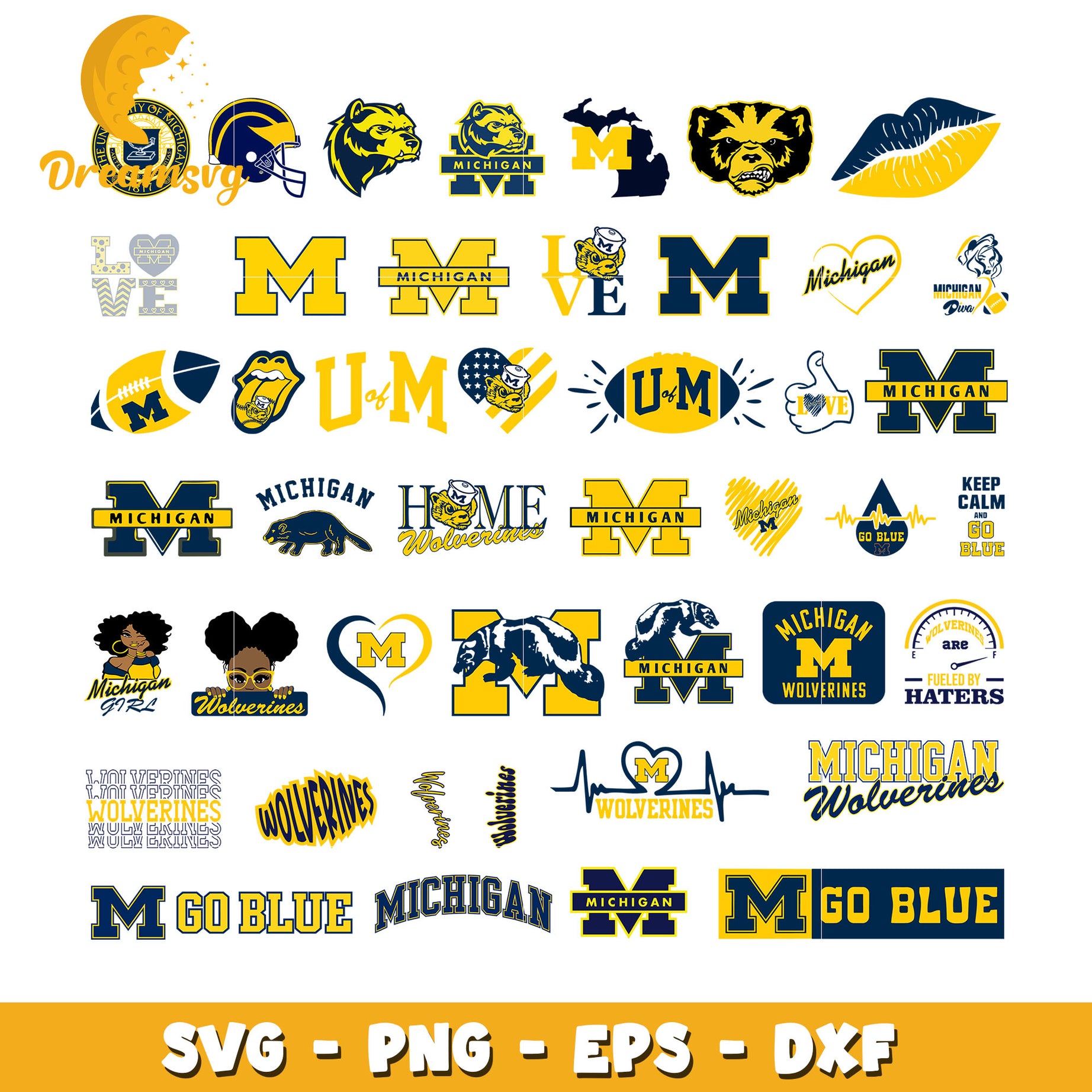 Michigan wolverines logo ncaa bundle svg, michigan wolverines​ svg