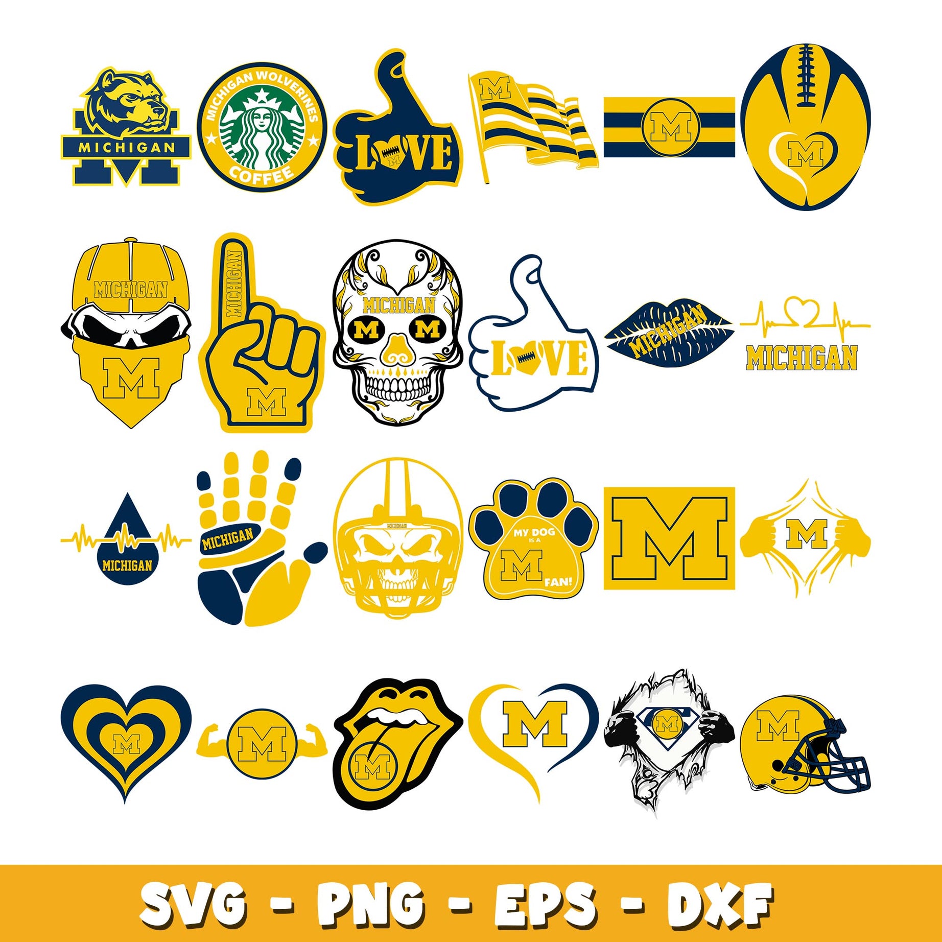 Michigan Wolverines Football Bundle svg, Michigan Wolverines logo svg, ncaa svg 