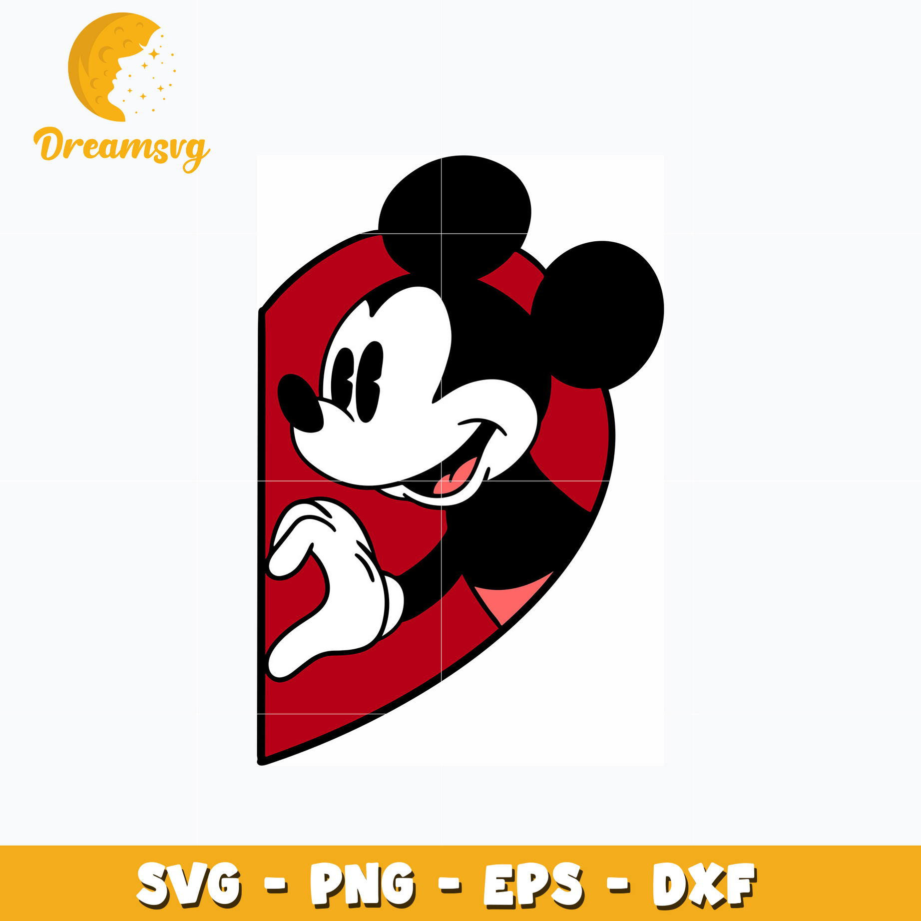 Mickey mouse haft love valentine svg