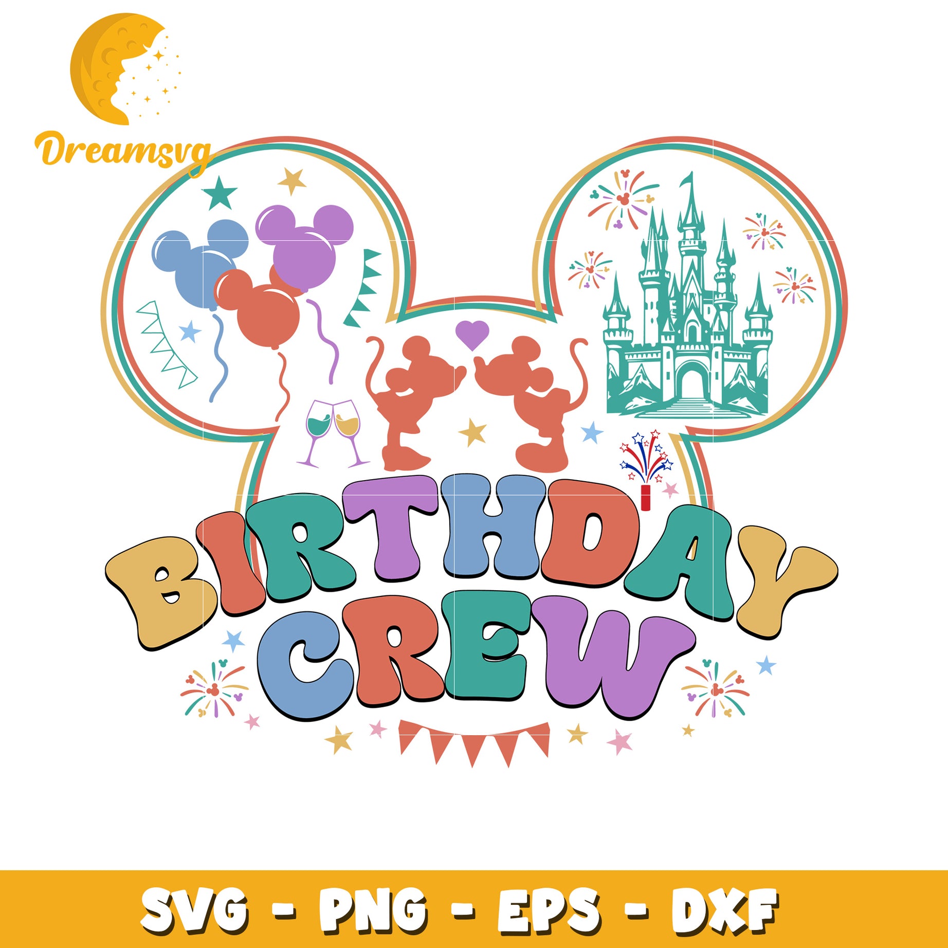 Mickey Birthday Crew SVG Cut File
