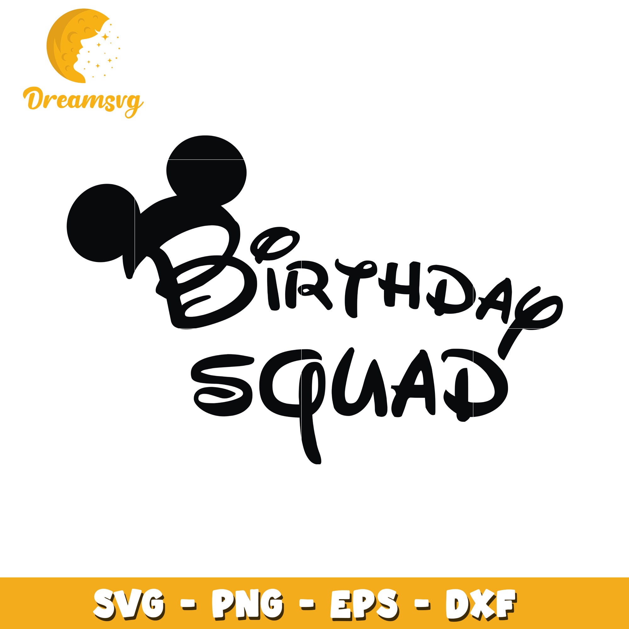 Mickey Birthday Squad SVG Cut File
