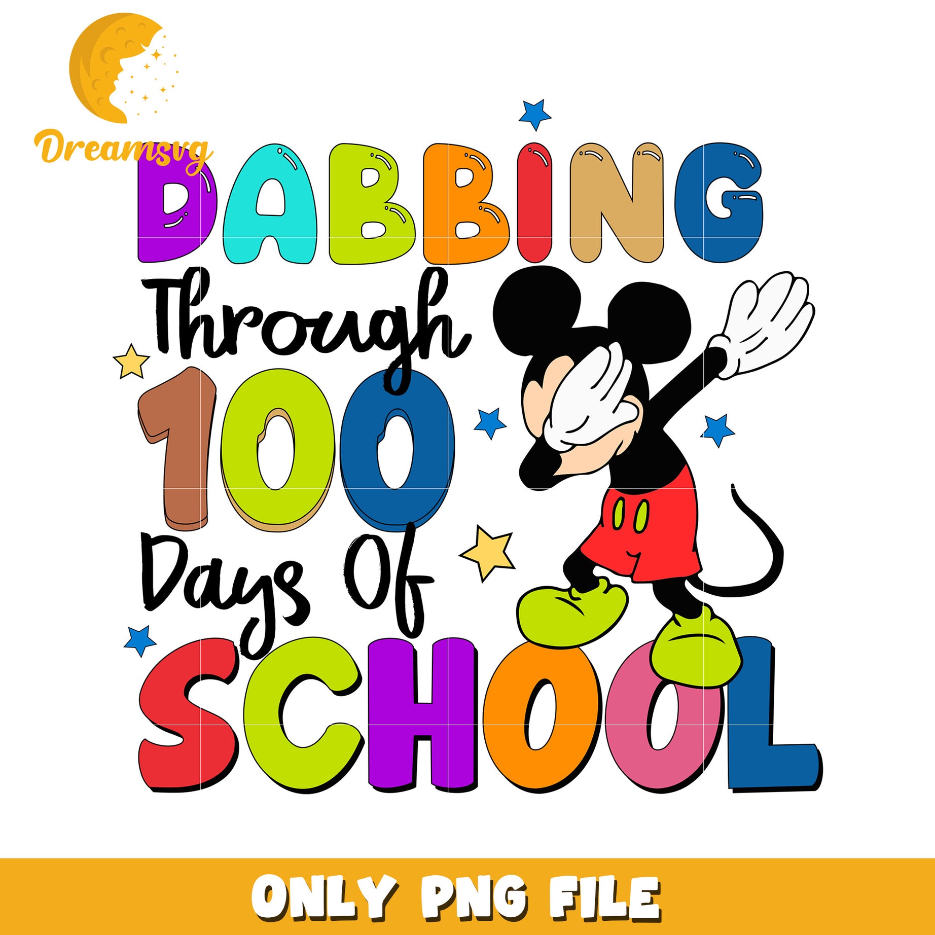 Mickey Dab 100 Days School PNG