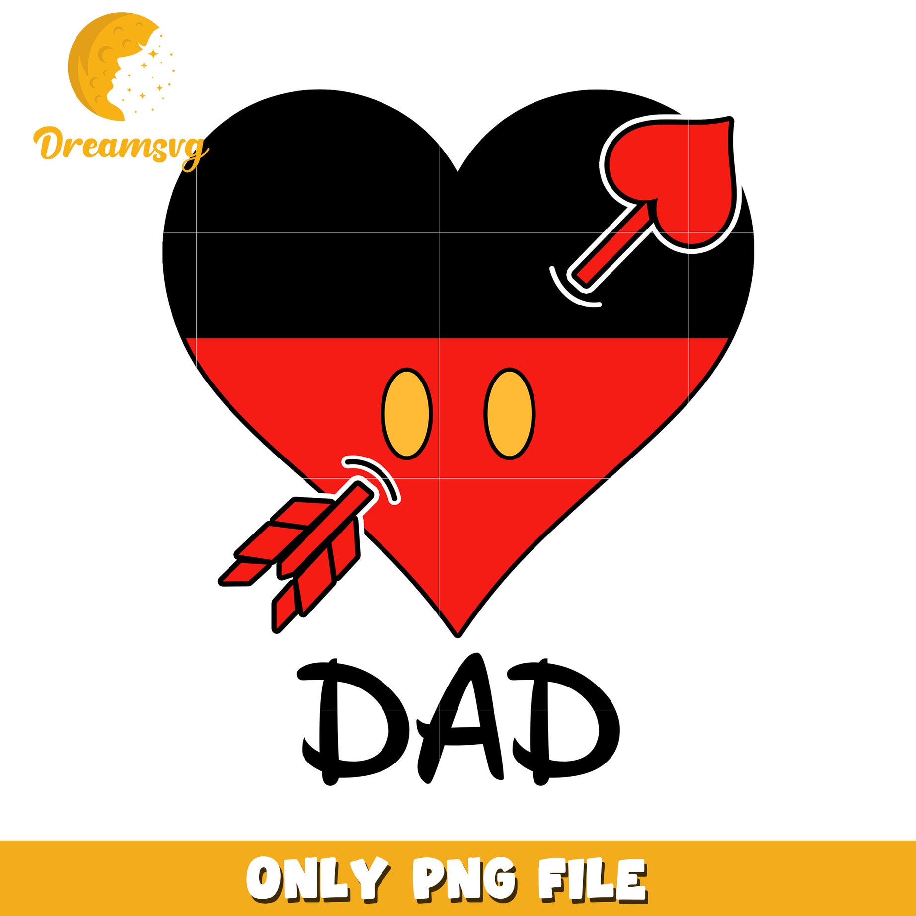 Mickey Dad Heart PNG File