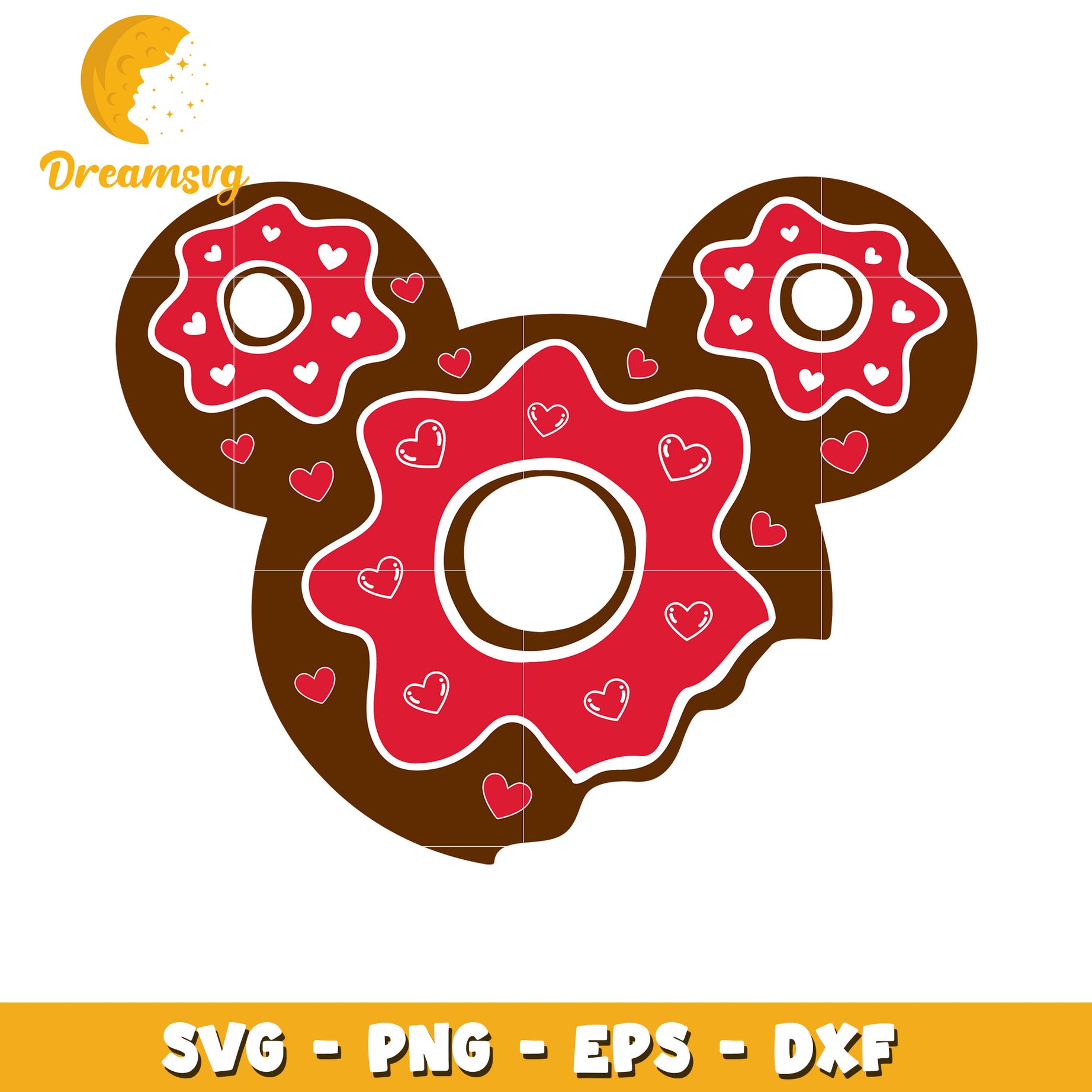 Mickey Donut SVG PNG EPS DXF Cut File