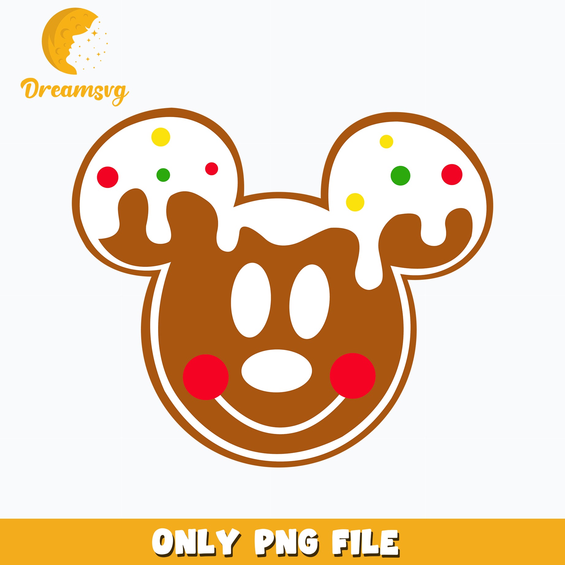 Mickey Face Gingerbread png