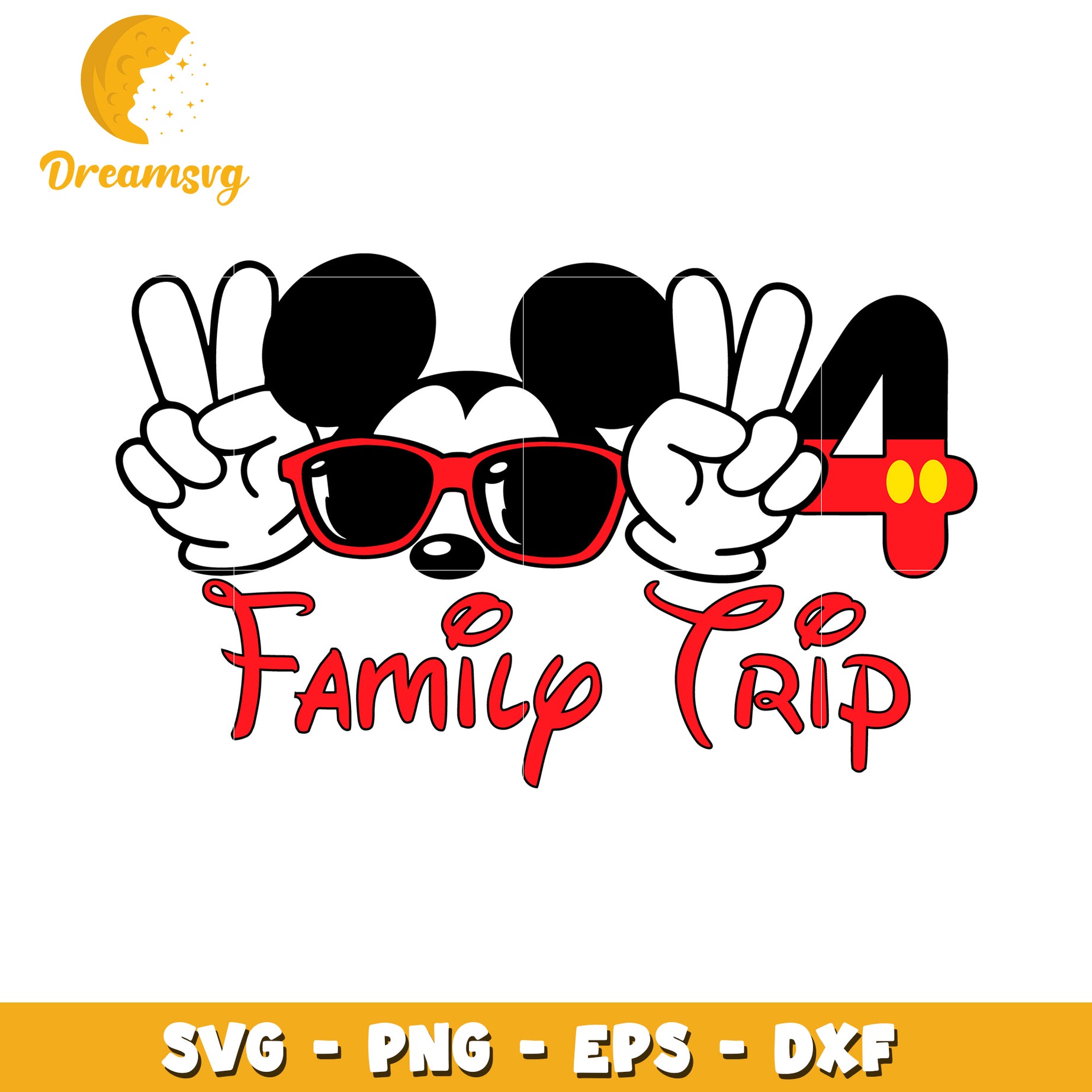 Mickey Family Trip SVG Cut File