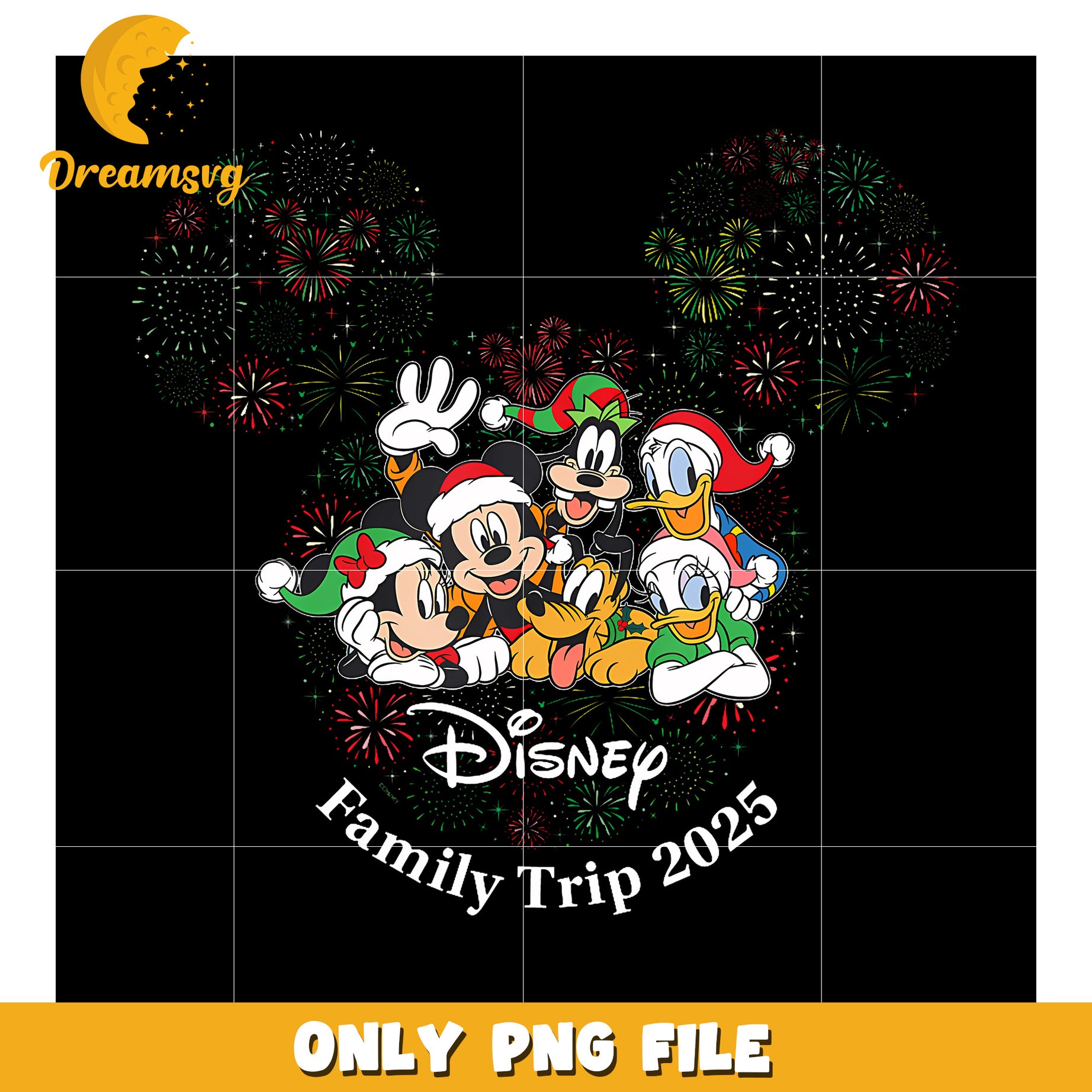 Mickey  Friends Holiday Fireworks Family Trip 2025 png, christmas png, happy christmas png