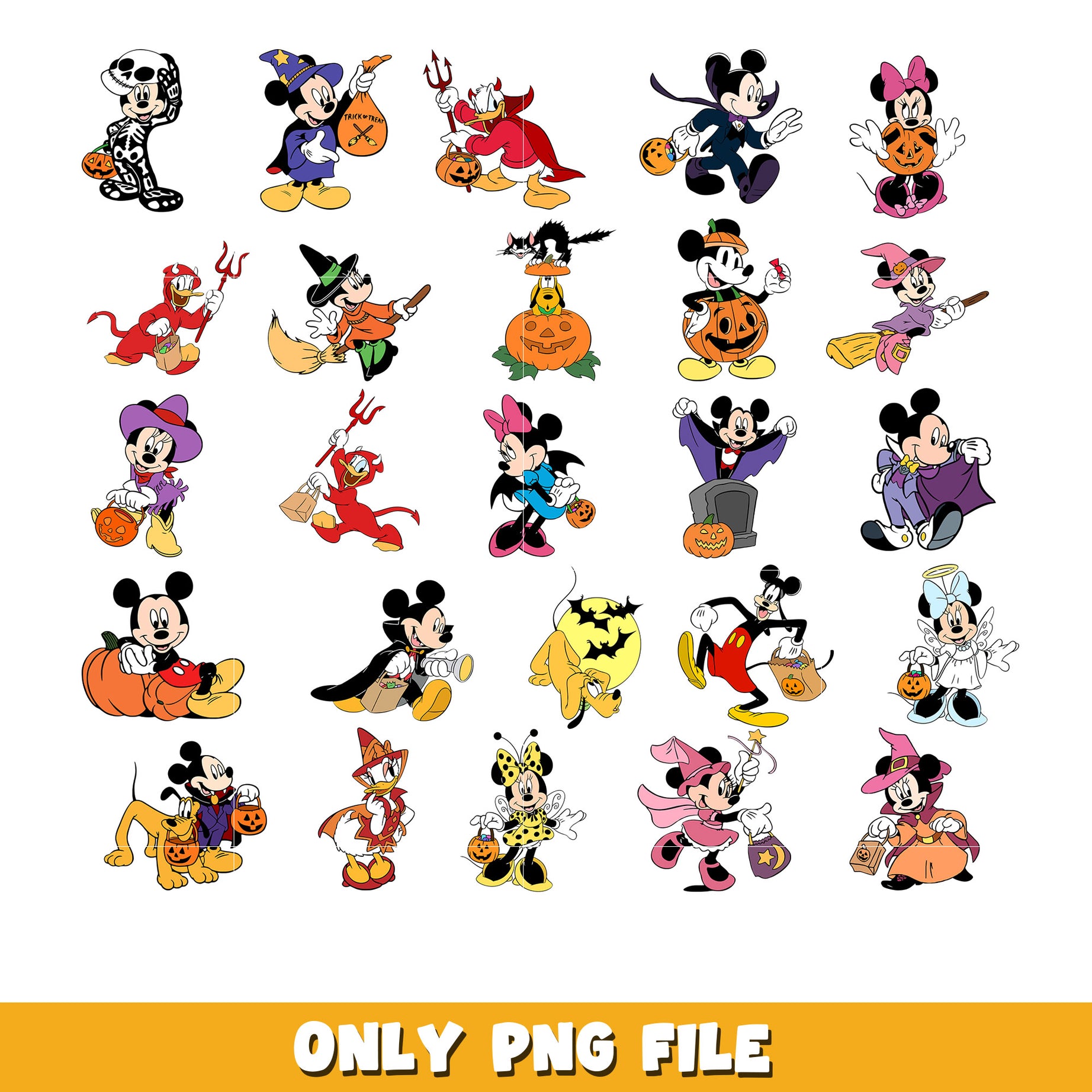 Mickey Friends Halloween bundle png, Disney cartoon png, Digital download 