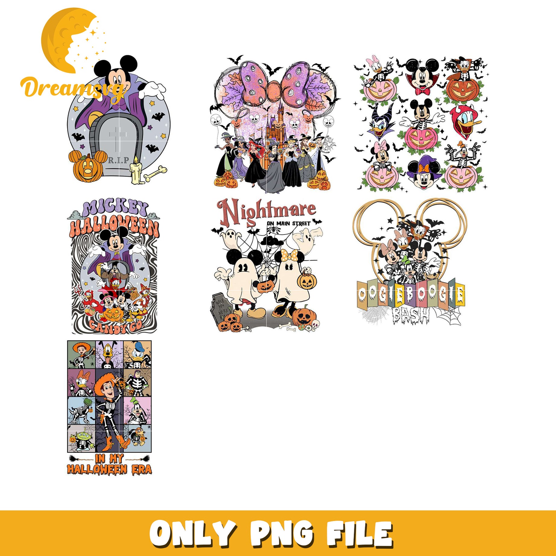 Mickey Halloween Bundle Fun PNG Art for Craft Lovers