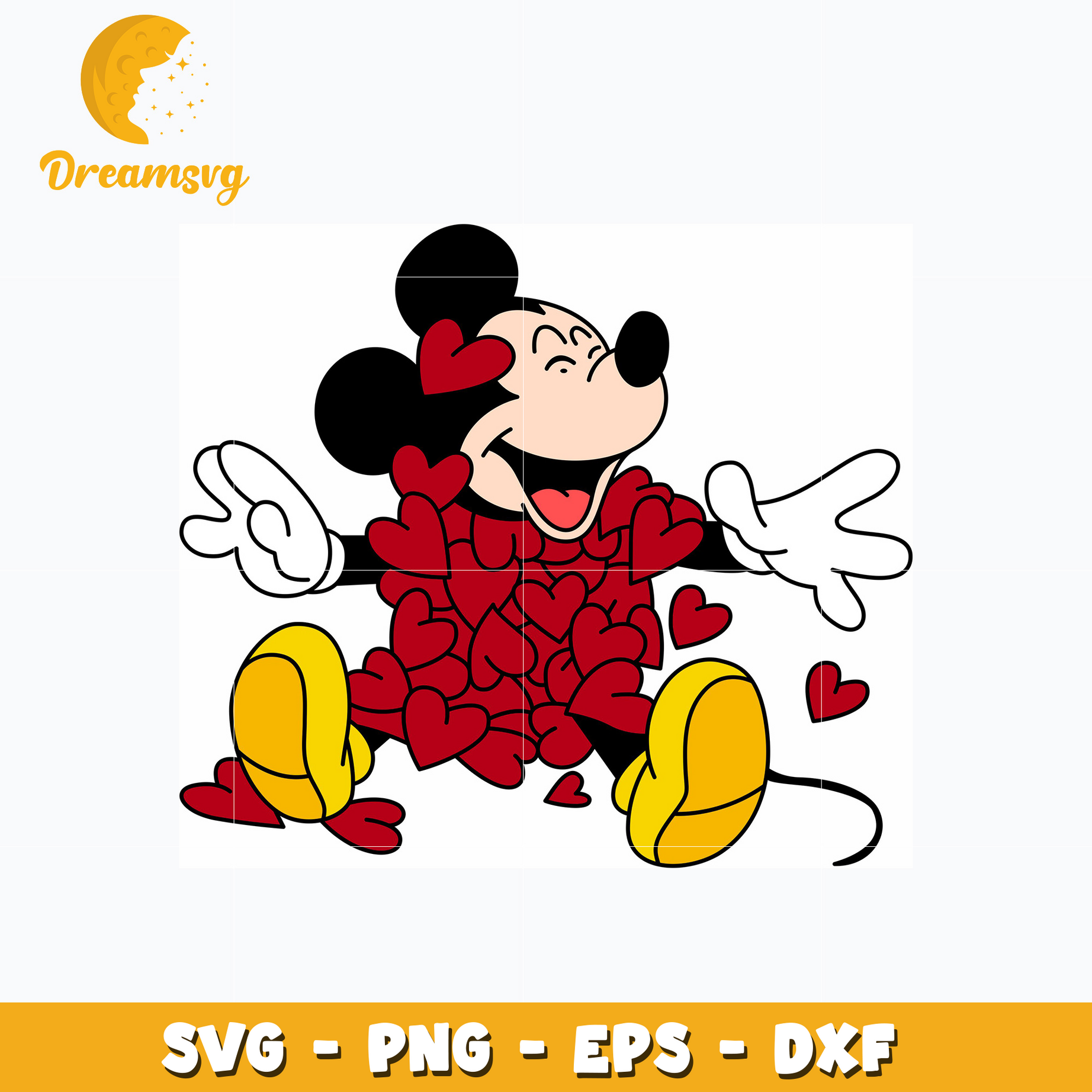 Mickey mouse loves valentine svg
