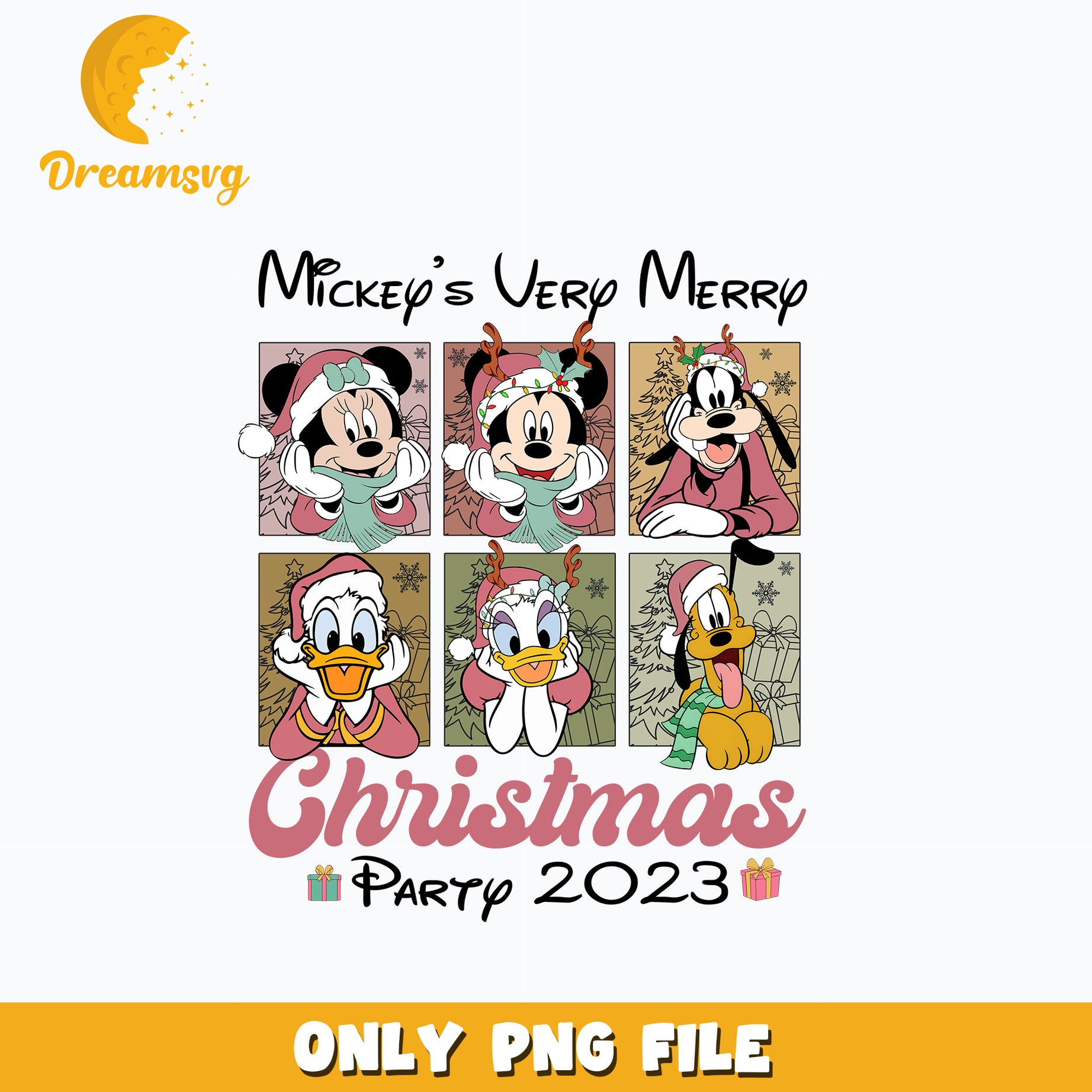 Mickey Merry Retro Christmas png