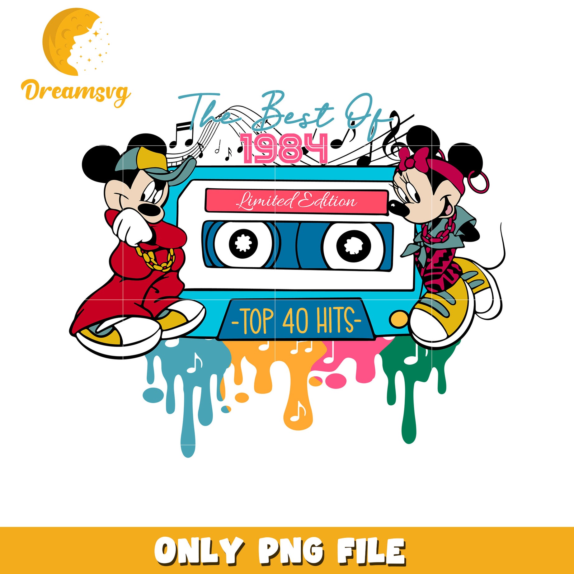 Mickey Minnie 80s Cassette PNG