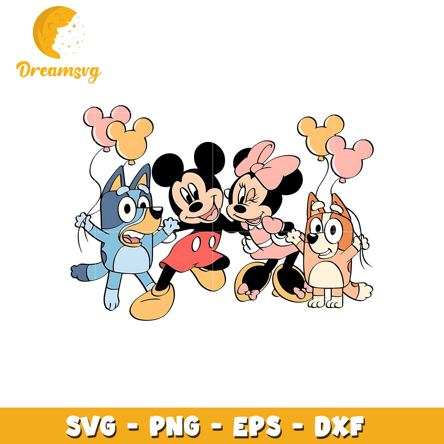 Mickey Minnie Bluey Bingo SVG Bundle