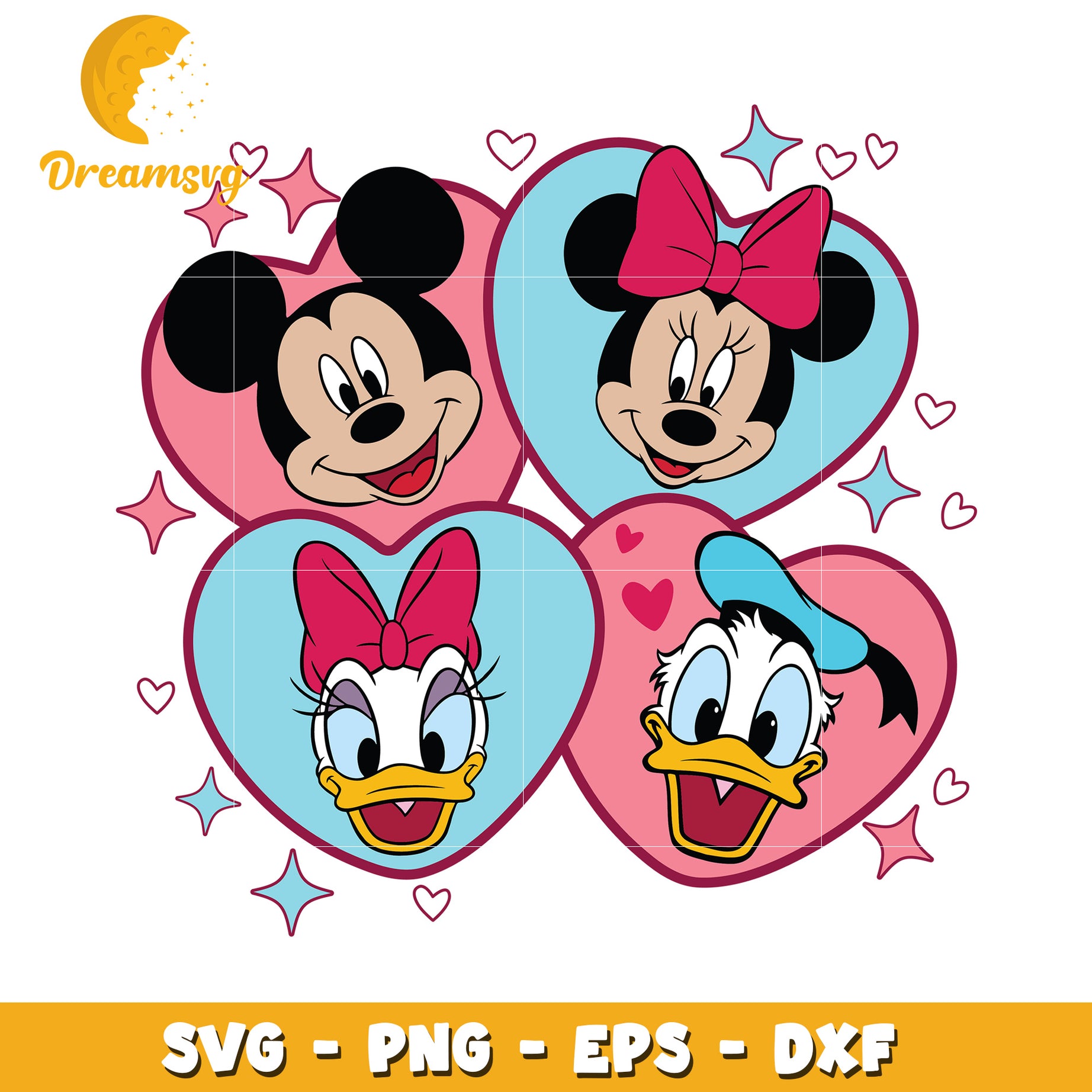 Mickey Minnie Daisy Donald SVG Bundle