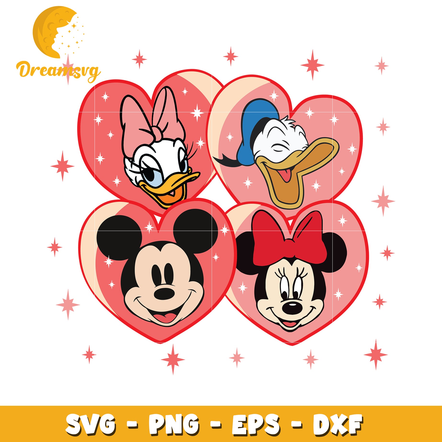 Mickey Minnie Daisy Donald SVG Cut Files