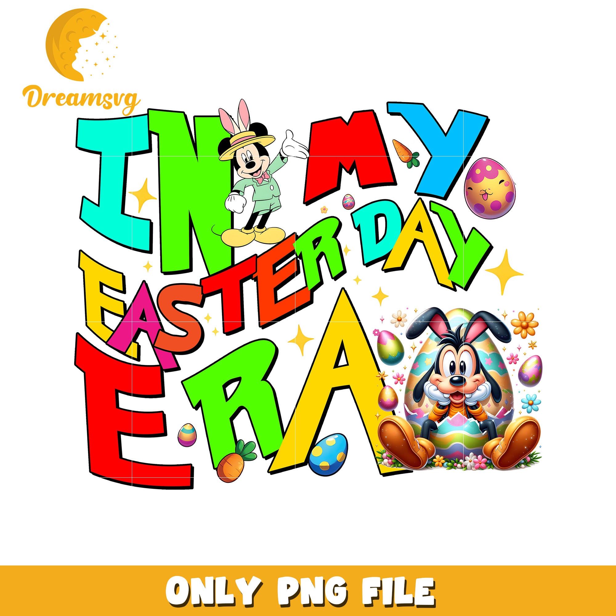 Mickey Minnie Easter Day PNG Design